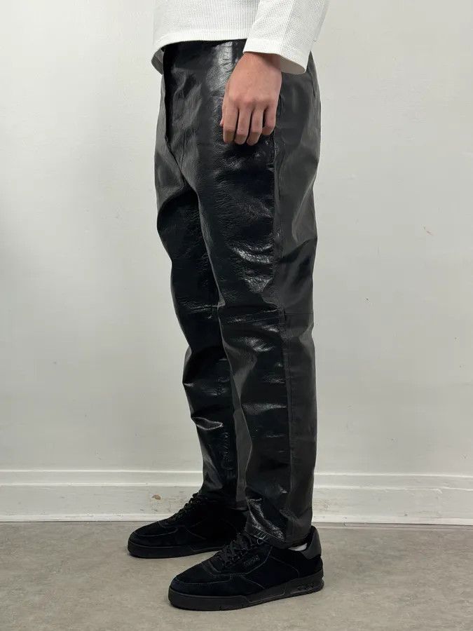 Vintage 2000s Vintage Artisanal Belted Leather Pants Size US 33 - 3 Thumbnail