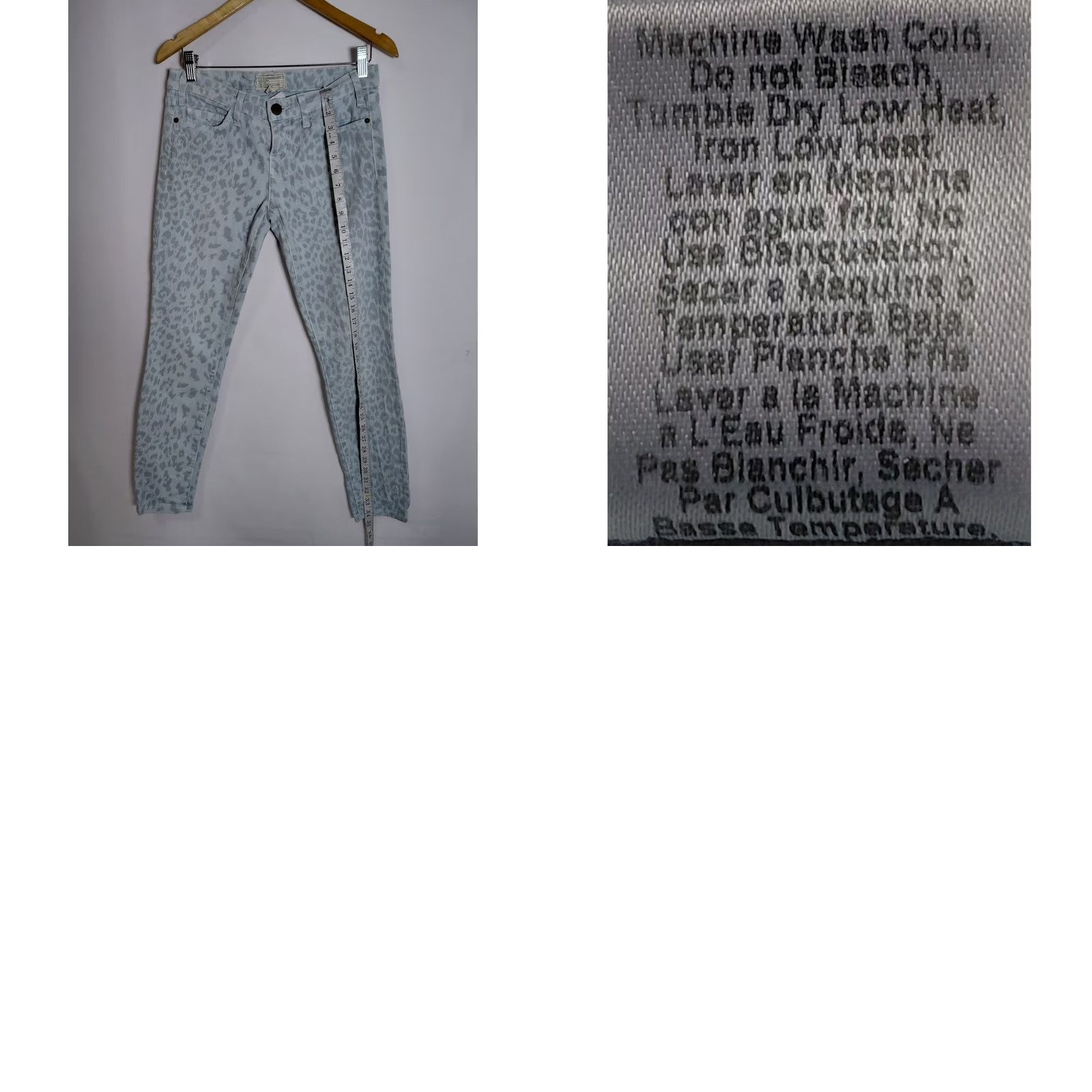 Vintage Current/Elliott Jeans Slim Animal Print Cashmere Blend Blue 26 Womens Skinny Denim NWT Size 26 Size 26" / US 2 / IT 38 - 9 Thumbnail