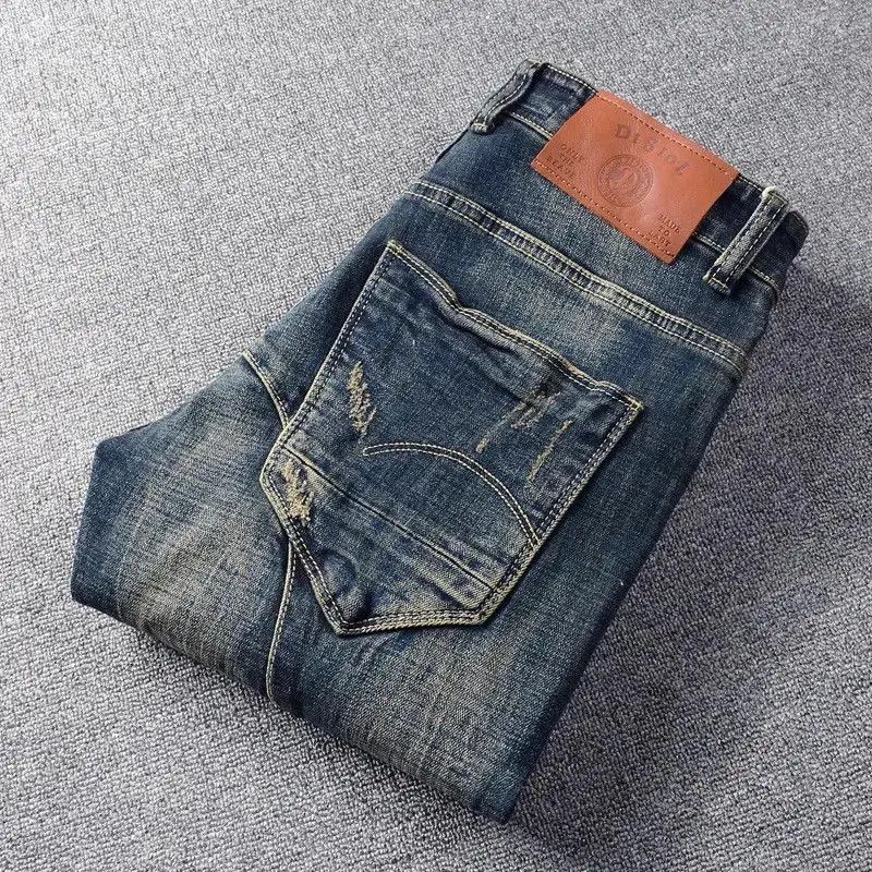 Japanese Brand × Jean Streetwear Jeans Retro Black Blue Elastic Slim Fit Ripped Size US 32 / EU 48 - 3 Thumbnail