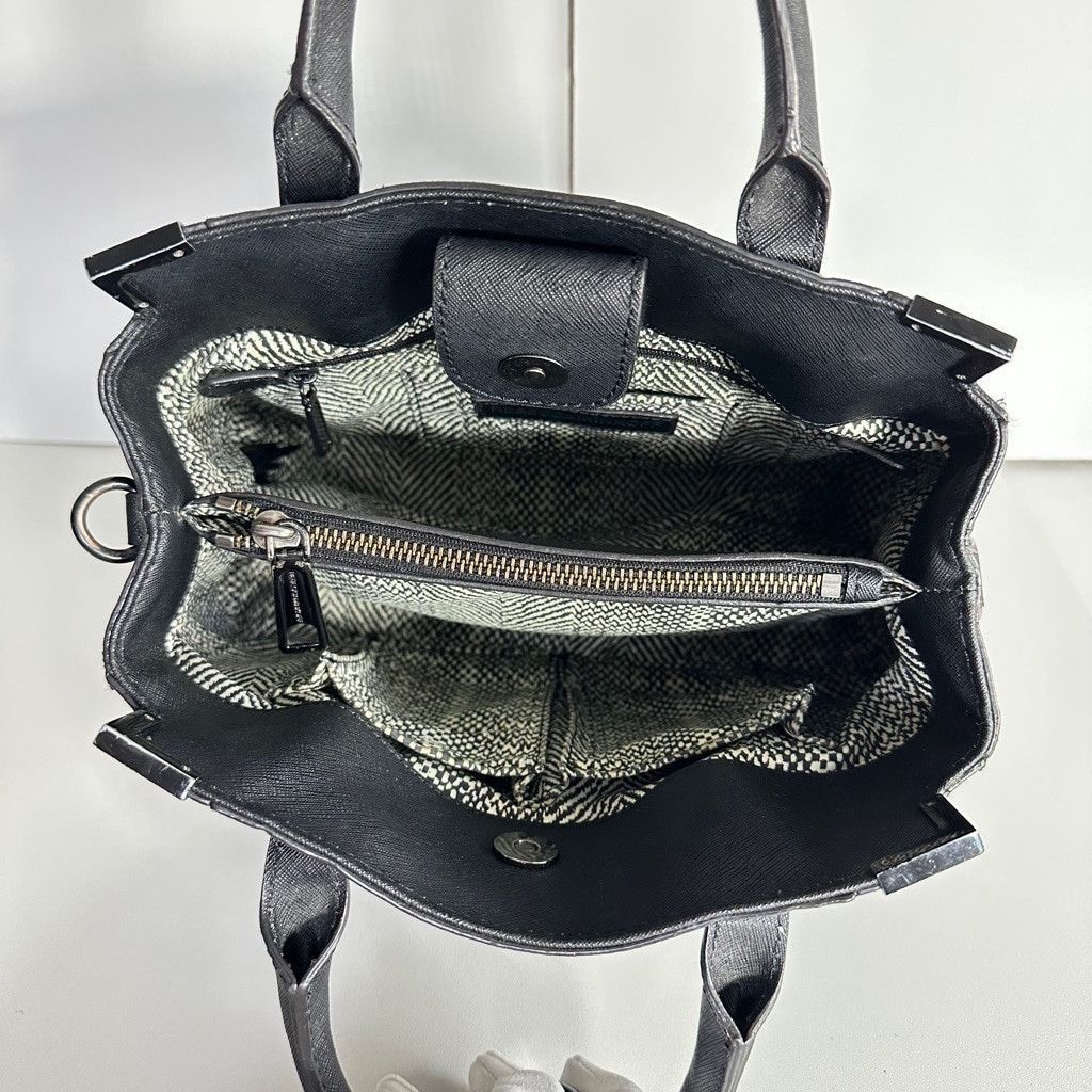 Rebecca Minkoff Rebecca Minkoff Saffiano Leather Black Satchel Crossbody Bag Size ONE SIZE - 11 Thumbnail