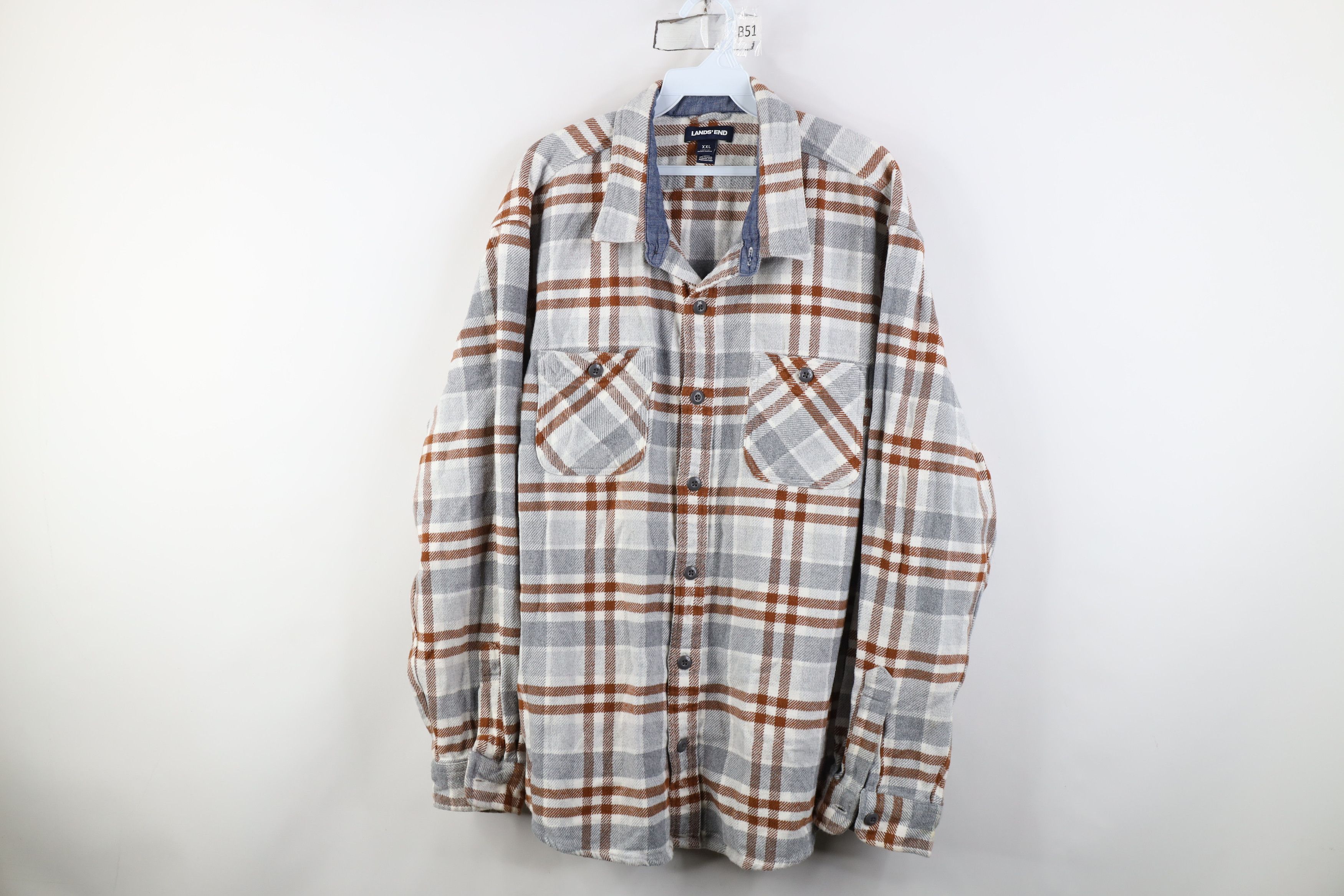 Lands' End Vintage Lands End Heavyweight Flannel Collared Button Shirt Size US XXL / EU 58 / 5 - 1 Thumbnail