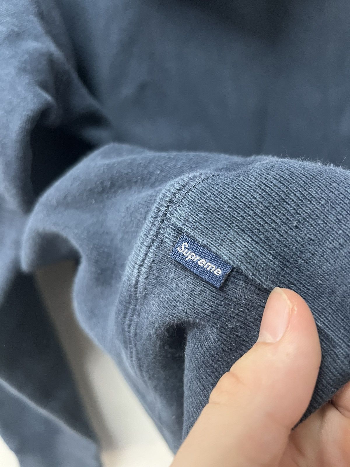 Supreme Supreme Zip Hoodie Big Logo Navy Blue Mens Size L Size US L / EU 52-54 / 3 - 8 Thumbnail