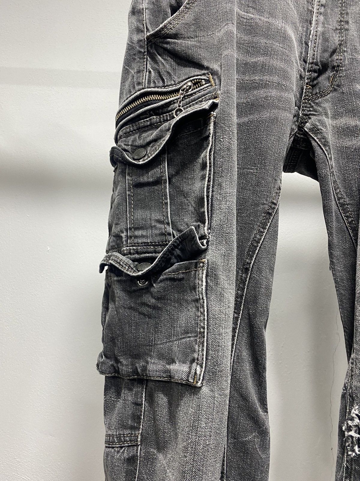 Hysteric Glamour Nicole Washed Black Cargo Denim Pants Lgb Punk Size US 34 / EU 50 - 6 Thumbnail
