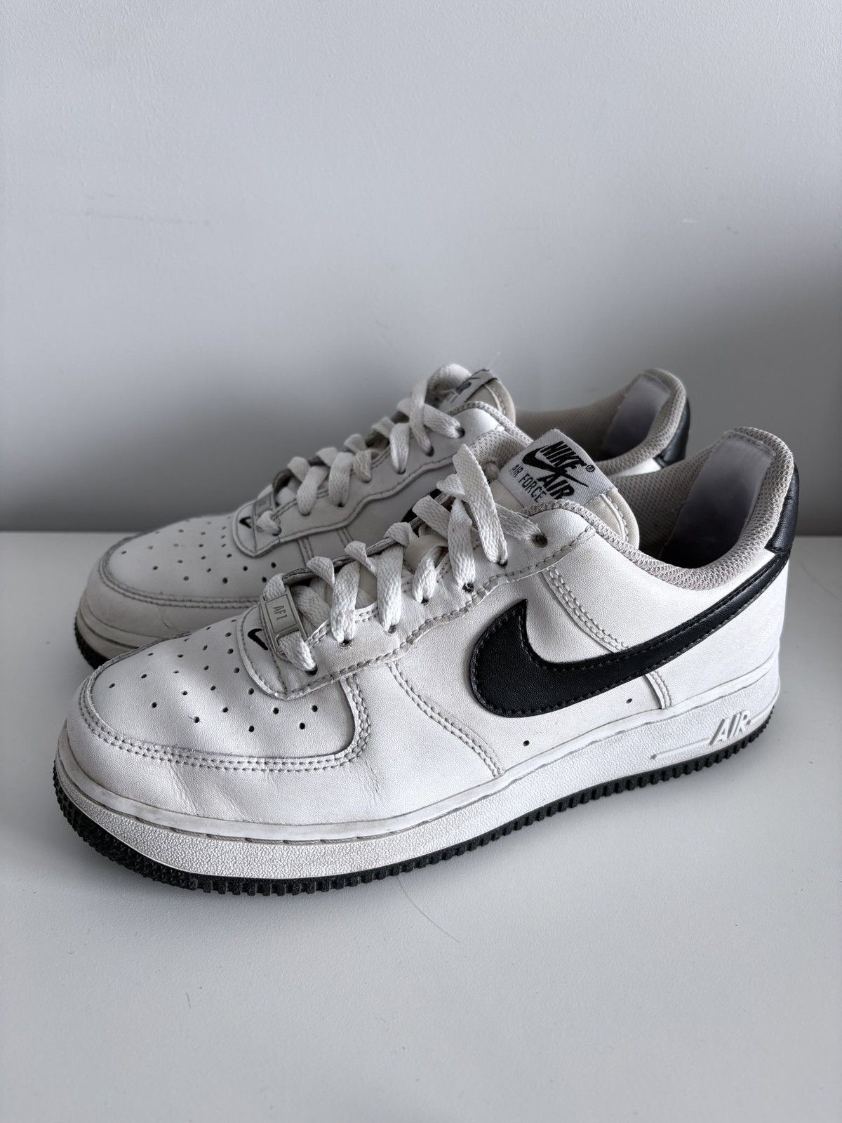 Nike Nike Air Force 1 Low white black leather women's size 38.5 Size US 8.5 / IT 38.5 - 1 Thumbnail