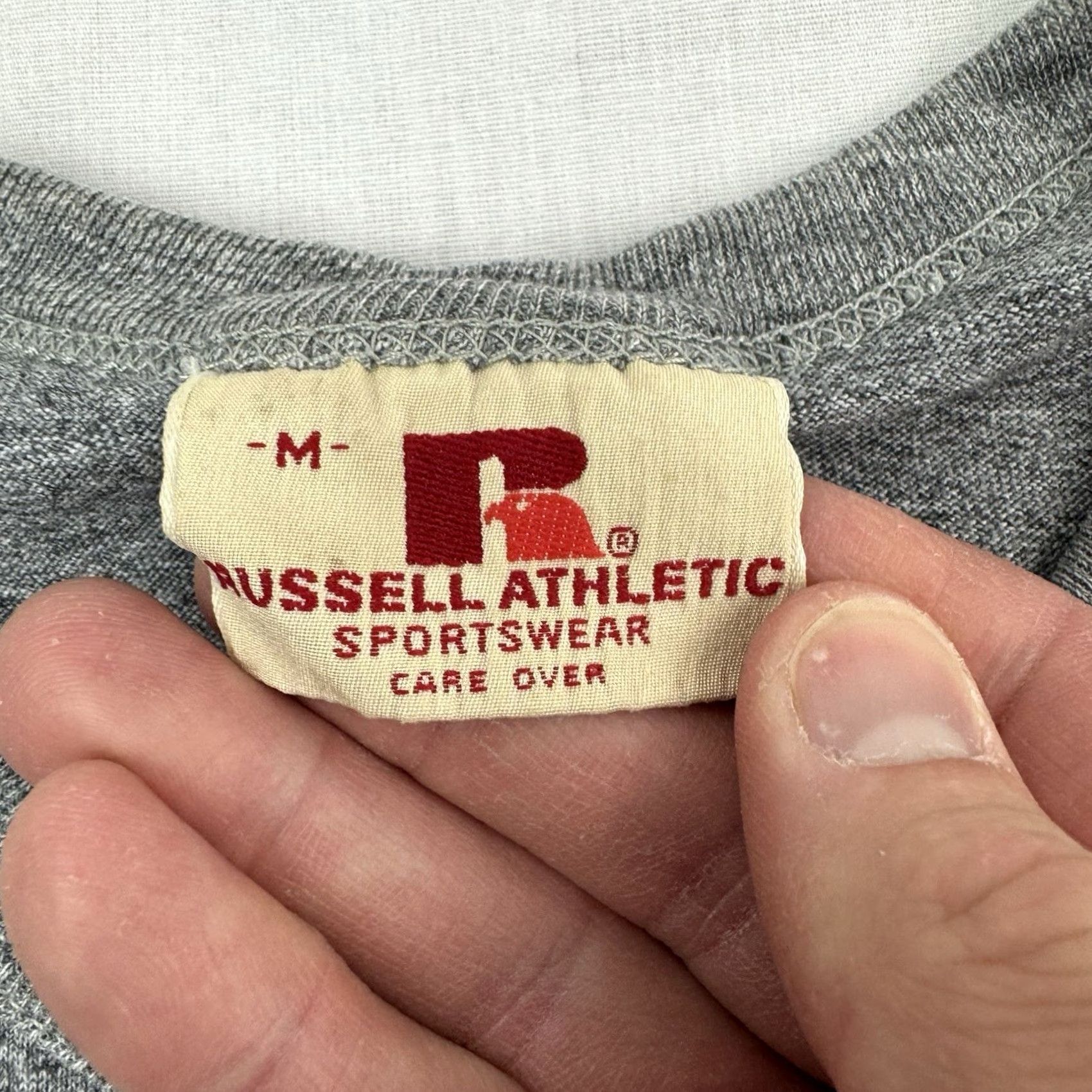 Russell Athletic VINTAGE Russell Athletic T Shirt Adult M Heather Gray Tri Blend USA 70s Hipster Mens Size US M / EU 48-50 / 2 - 7 Thumbnail