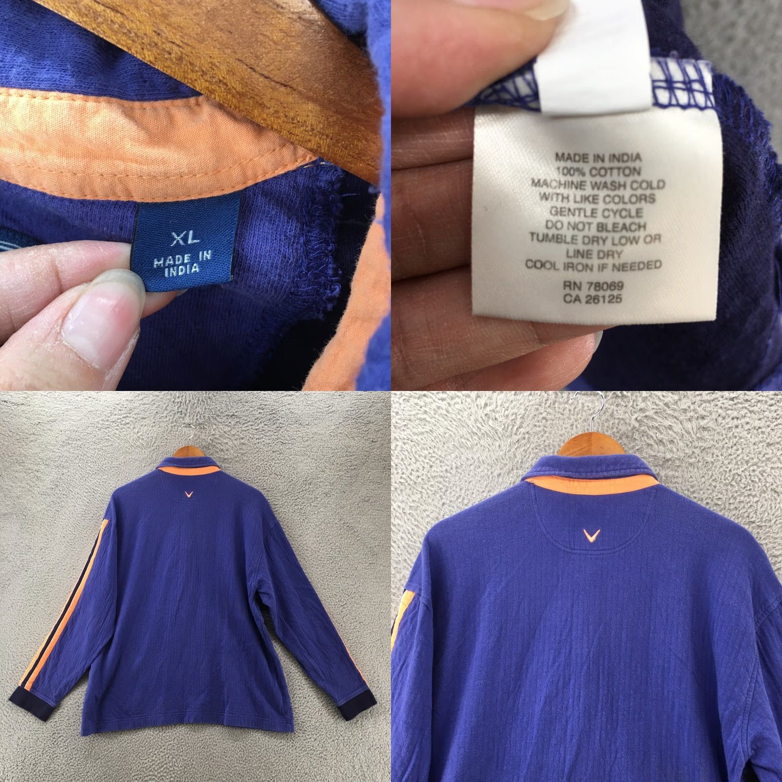 Callaway Callaway Shirt Mens XL Blue Golf Polo Top Indigo Cotton Collared Long Sleeve Casual Size US XL / EU 56 / 4 - 8 Thumbnail