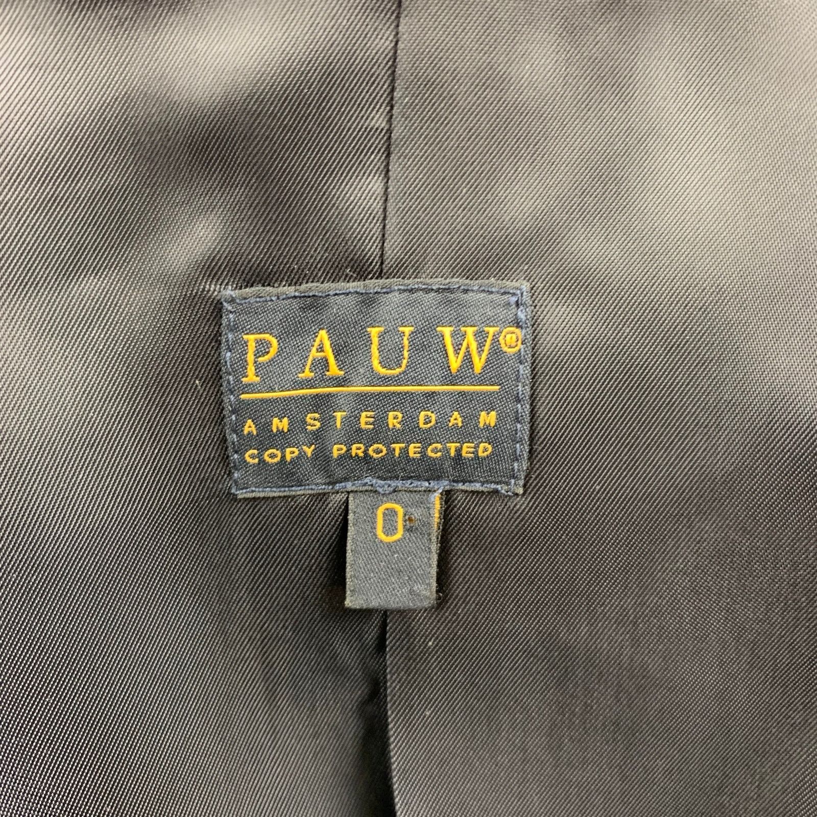 Other PAUW Size 0 Navy Polyester Shawl Collar Belted Coat Size XS / US 0-2 / IT 36-38 - 6 Thumbnail