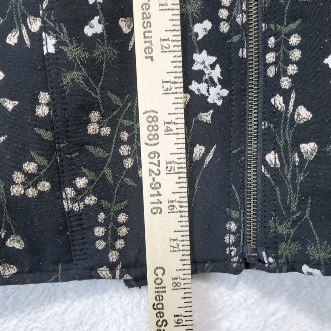 Loft Loft Outlet Blazer Women Black Green Floral Full Zip Denim Cotton Mid-Length Size 2 Style Blazer Regular Long Sleeve Office Casual Womens Size XS / US 0-2 / IT 36-38 - 5 Thumbnail