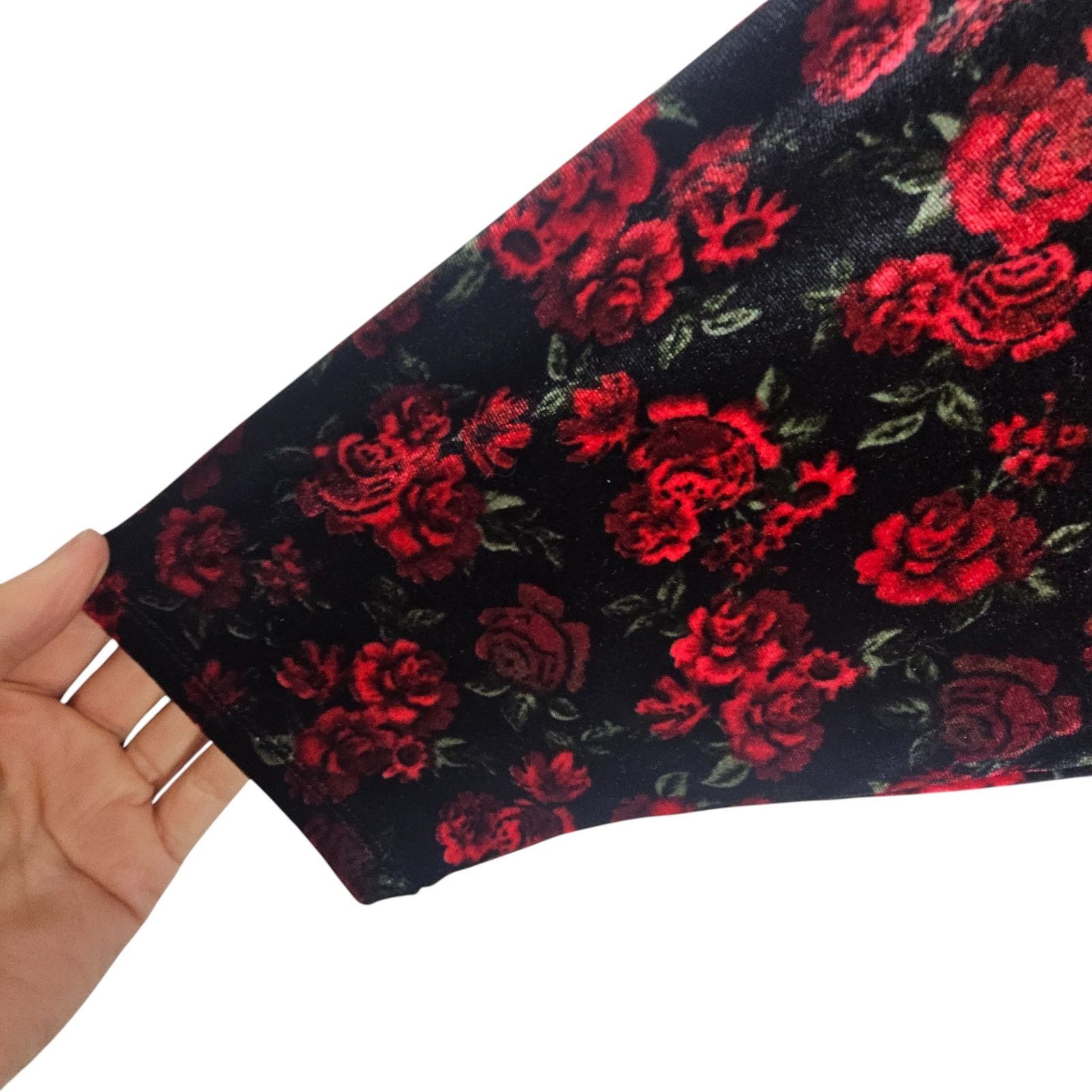 Torrid Torrid Womens Rose Floral Print Velvet Suprlice Mini Dress Size 3XL / US 20-22 - 5 Thumbnail