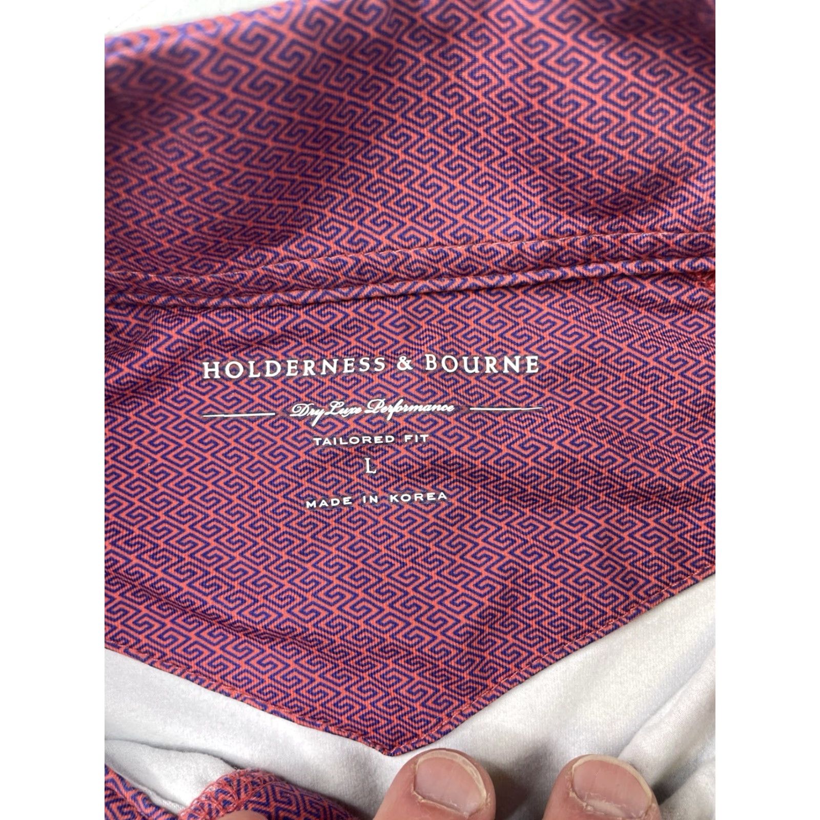 Vintage Holderness & Bourne Pullover Mens Large Amaretto Cobalt Barlow Quarter Zip Golf Size US L / EU 52-54 / 3 - 2 Thumbnail