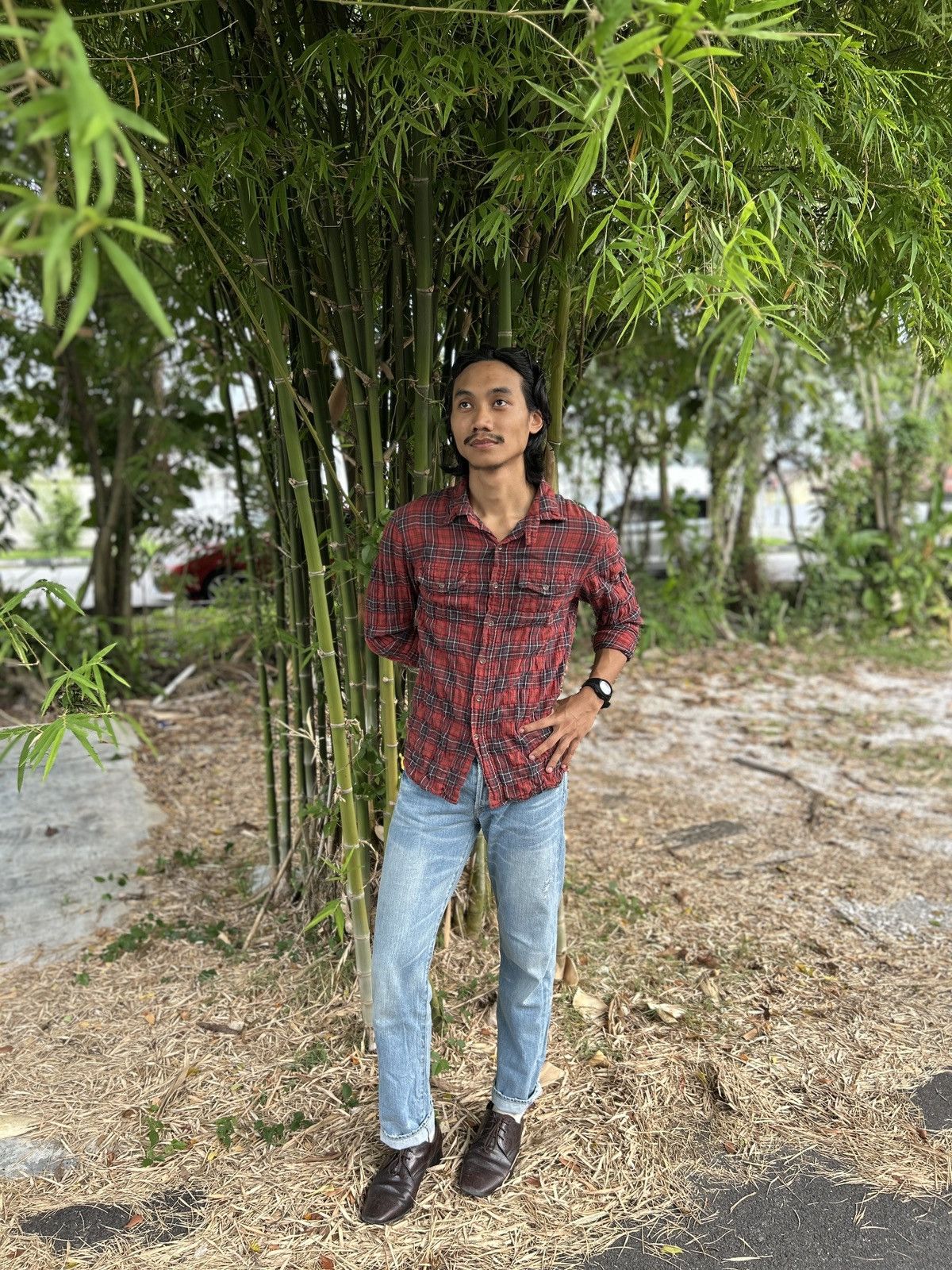 STILL BY HAND Still by Hand - Red Flannel Size US M / EU 48-50 / 2 - 3 Thumbnail