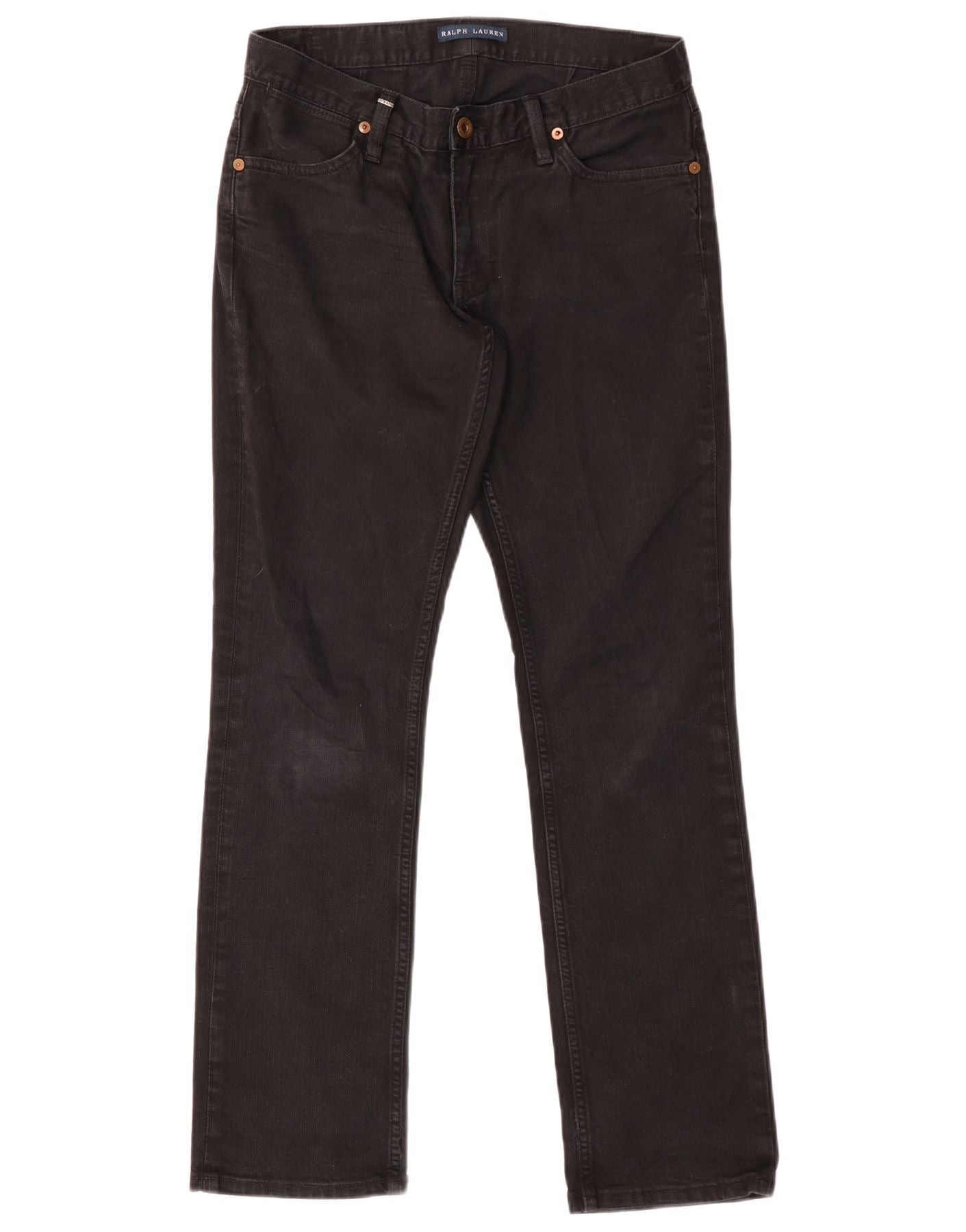 Ralph Lauren Womens Straight Jeans W30 L30 Black Cotton Size 42" / US 20 - 1 Thumbnail