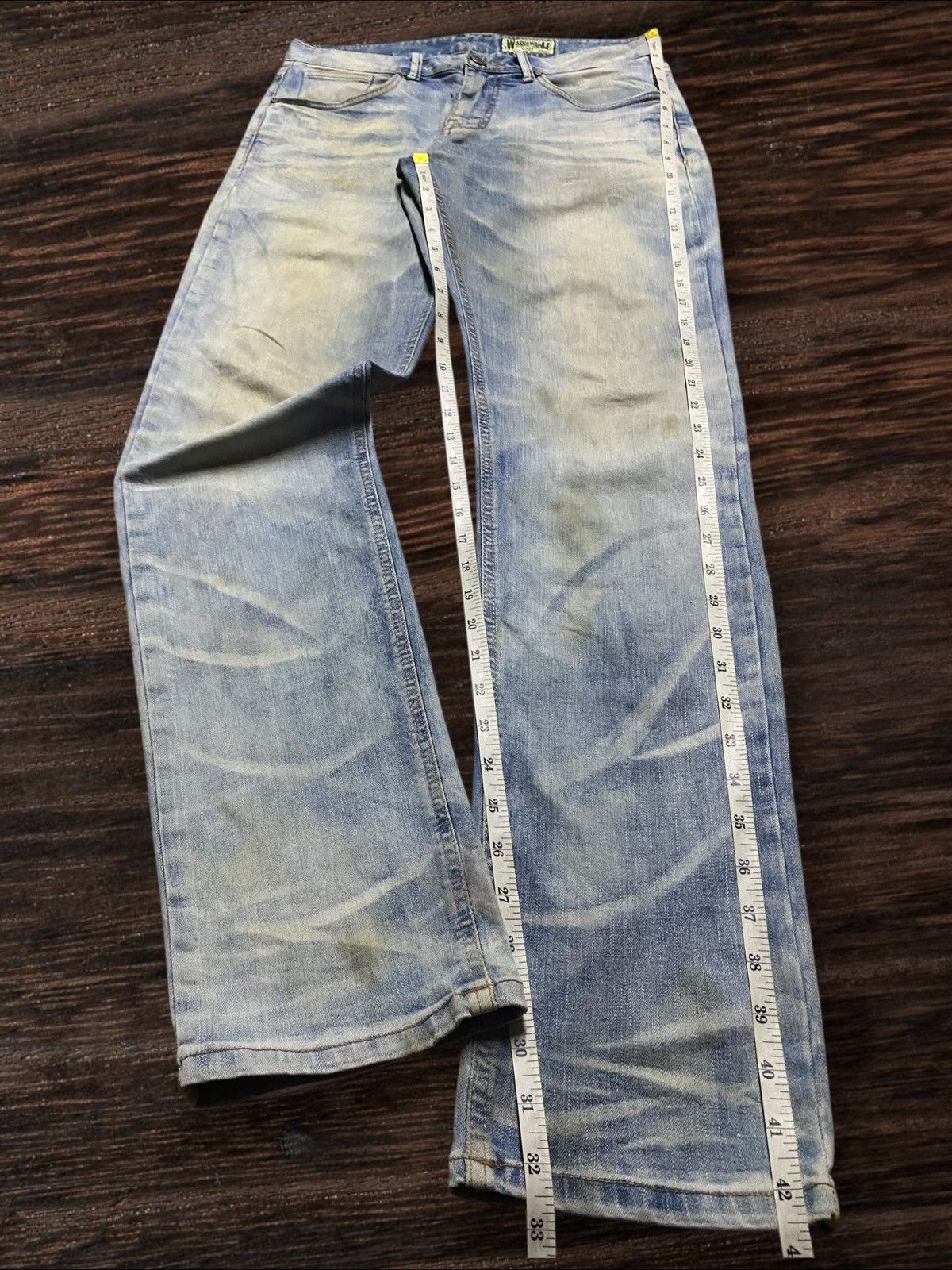 Other Peoples Republic Union Wash&Wash Distressed Denim Fade Jeans Size US 31 - 15 Thumbnail
