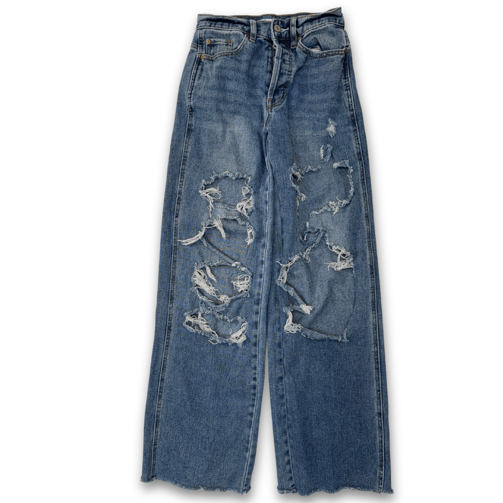 Pacsun Pacsun Super Distressed Baggy Jeans | 24" Size 24" / US 00 / IT 34 - 1 Thumbnail