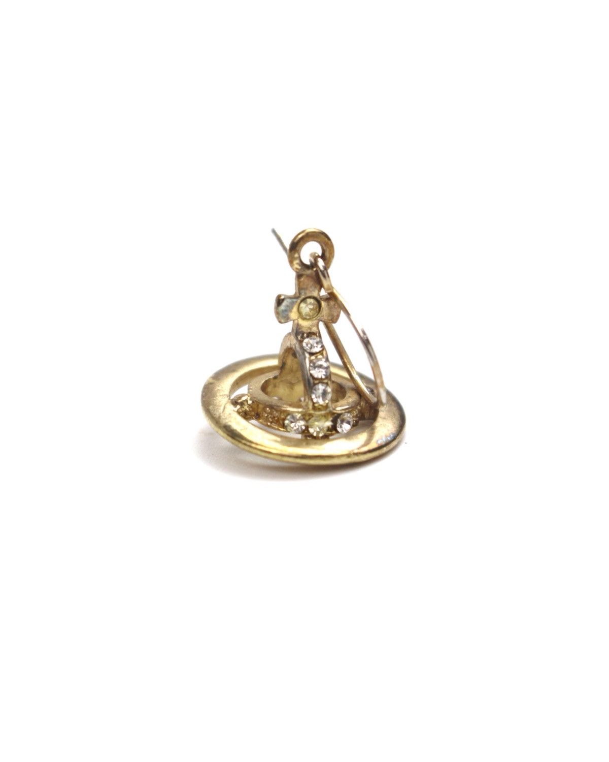 2000S VIVIENNE WESTWOOD GOLD-TONE ORB DROP EARRINGS