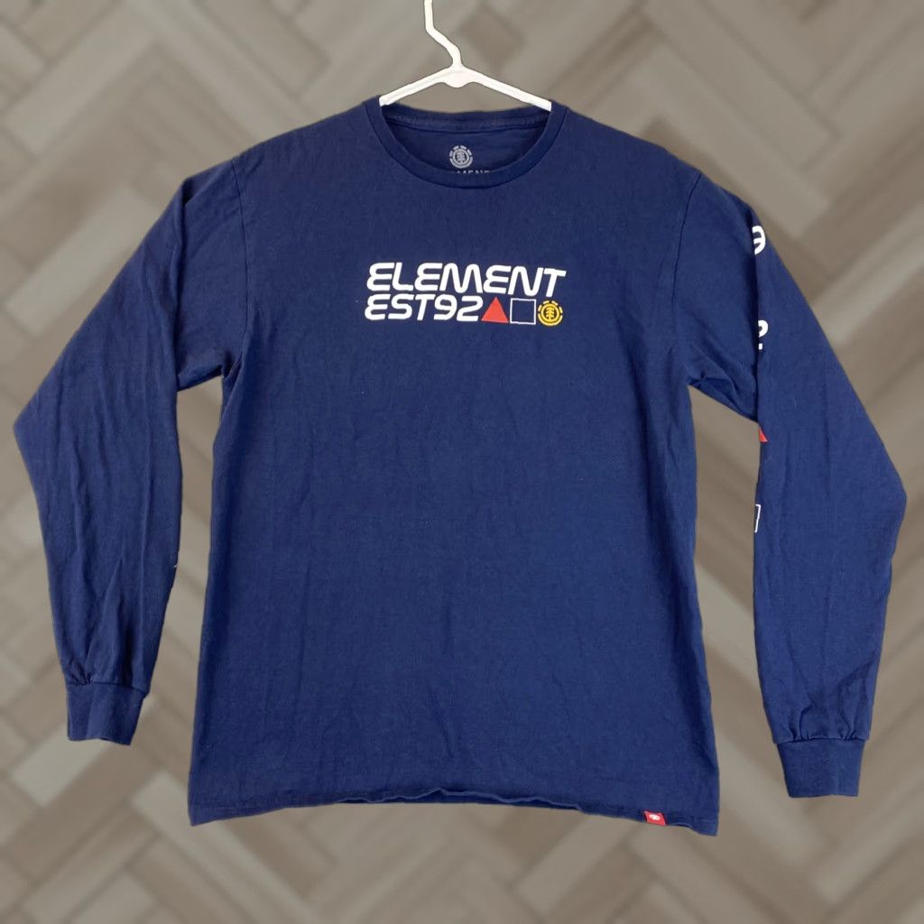 Element Element Shirt Men M Navy Long Sleeve Crew Neck Pullover Stretch Tee Size US M / EU 48-50 / 2 - 1 Thumbnail