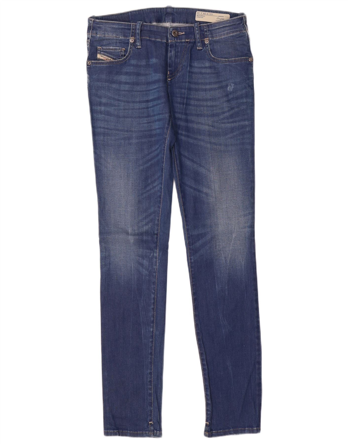 Diesel Womens Grupee Super Skinny Jeans W29 L33 Blue Cotton Size 42" / US 20 - 1 Thumbnail