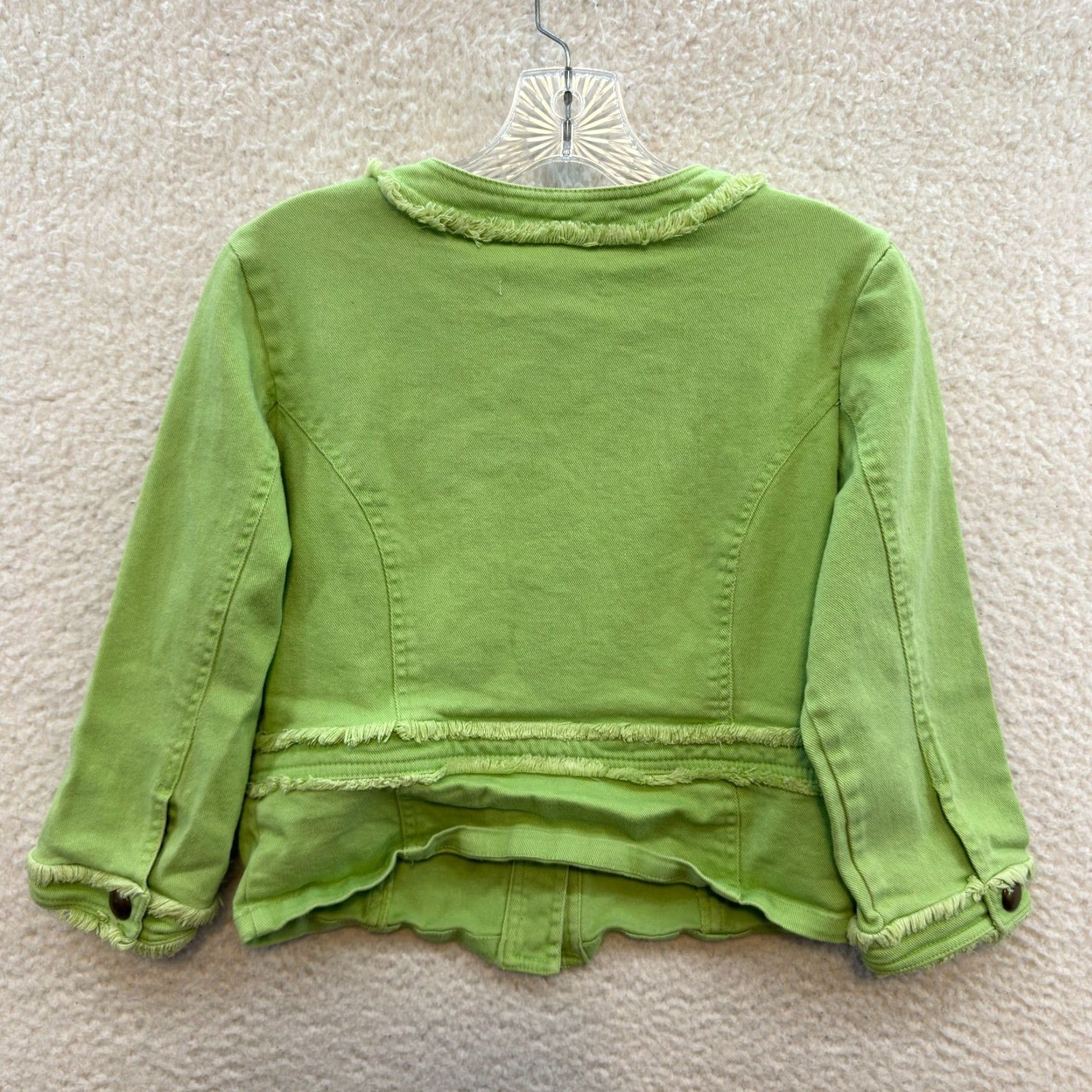 Vintage Y2K Vintage Denim Jacket Medium Lime Neon Green Military Cyber Rave Jacket M Green Shirts, Denim, Grunge, A.M.I. Mens Size M / US 6-8 / IT 42-44 - 2 Thumbnail