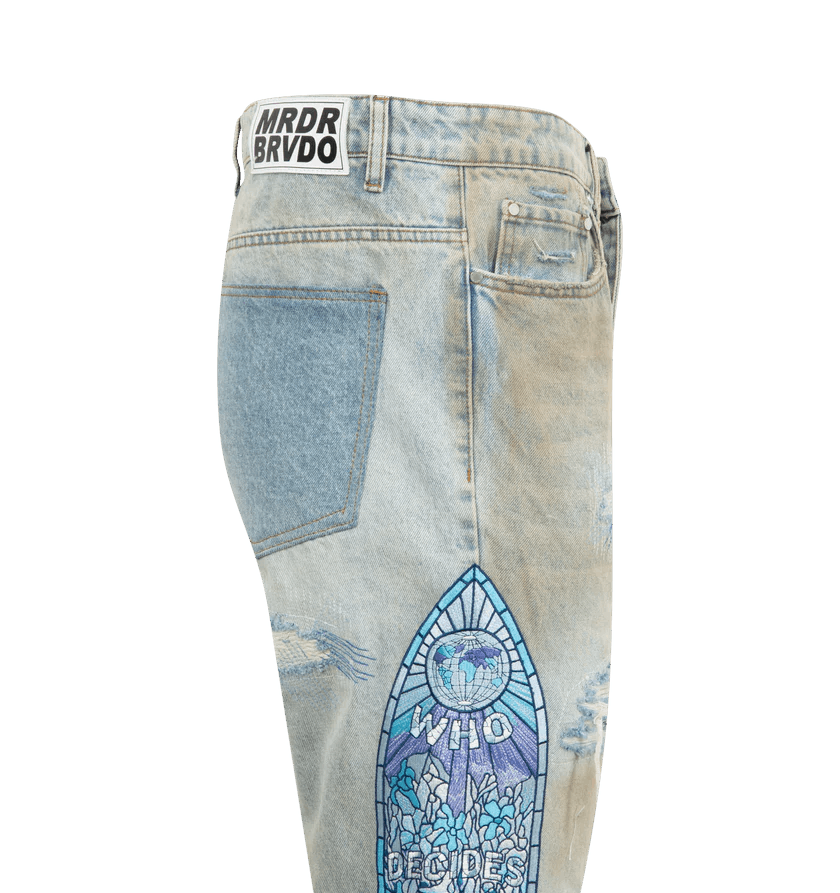 Who Decides War o1h1sh10525 Winter Mechanic Denim in Sky Blue Size US 38 / EU 54 - 3 Thumbnail