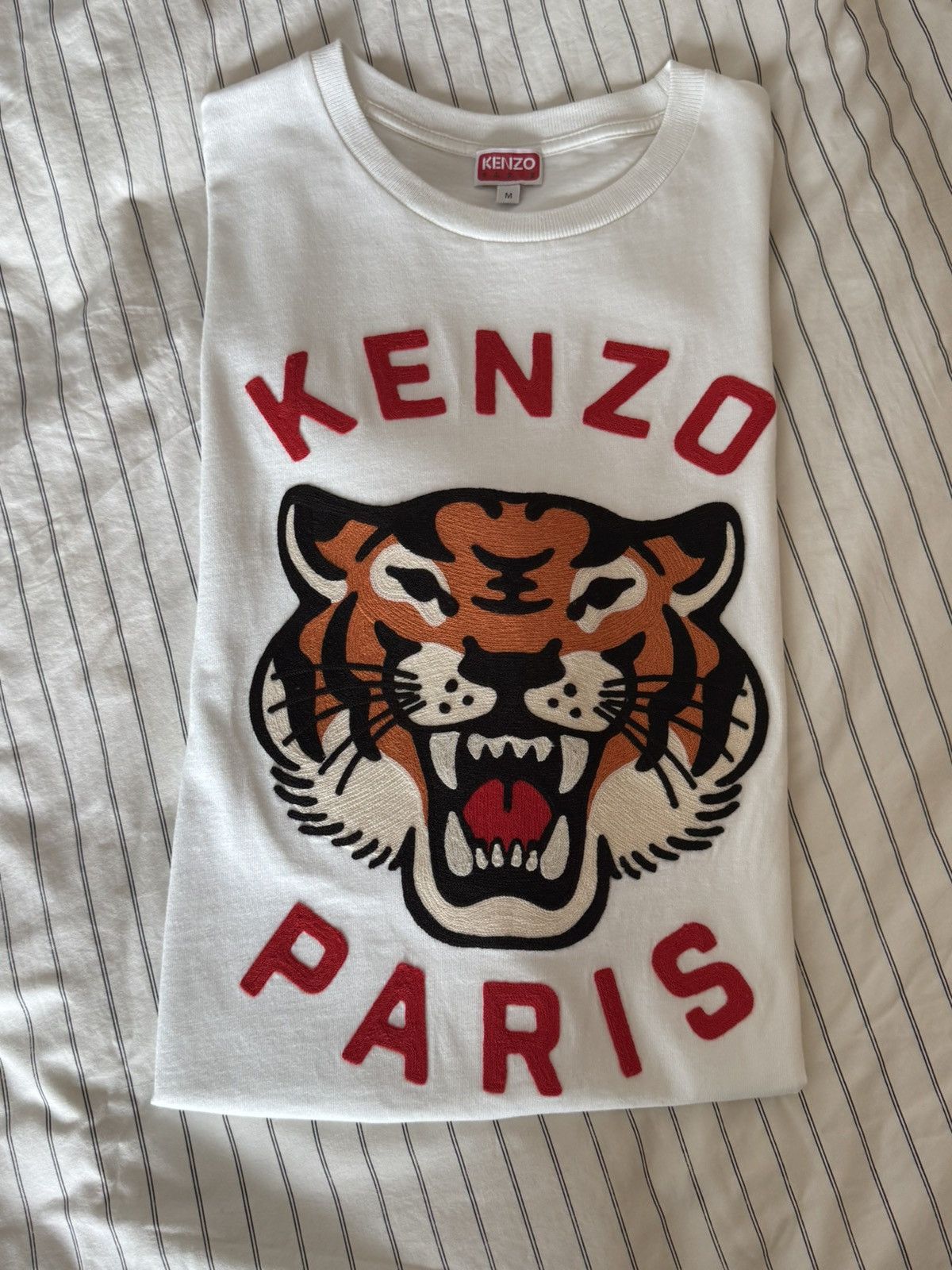 Kenzo Kenzo Tiger Embroidered T-Shirt White M Size US M / EU 48-50 / 2 - 13 Thumbnail