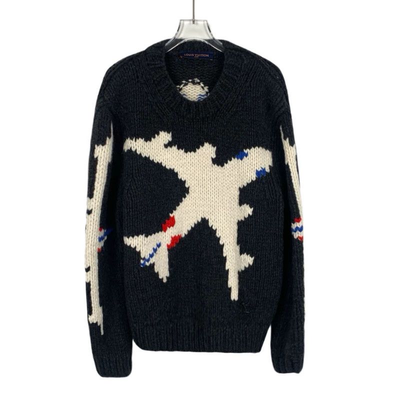 Other Louis Vuitton Black Airplane Intarsia Wool Crew Neck Long- Size US S / EU 44-46 / 1 - 1 Thumbnail
