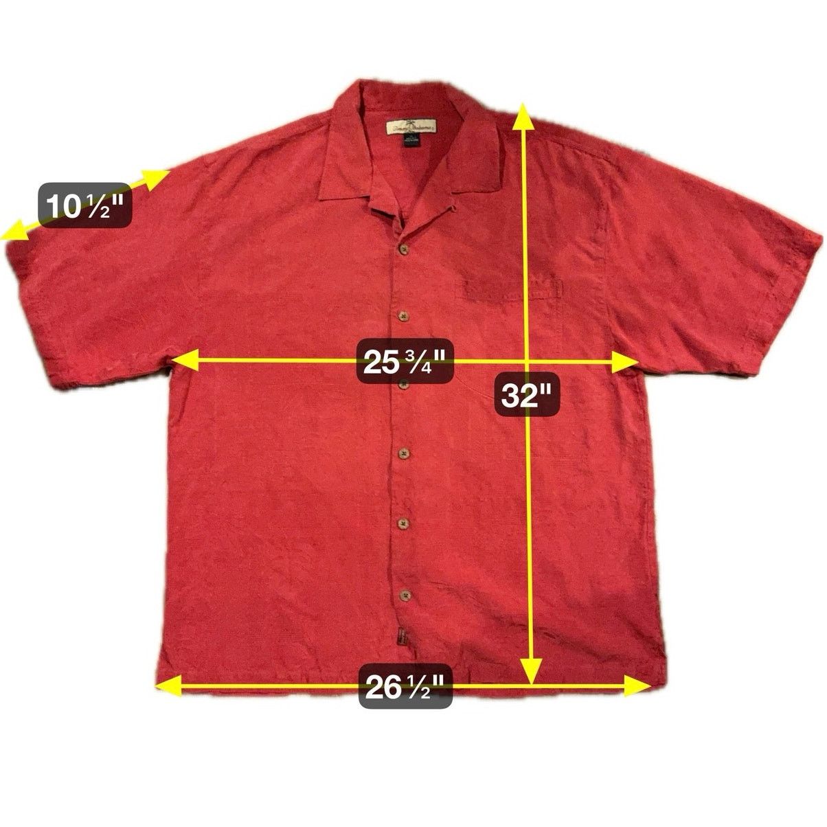 Tommy Bahama Tommy Bahama Men's Red 100% Silk camp loop collar shirt XL Size US XL / EU 56 / 4 - 9 Thumbnail