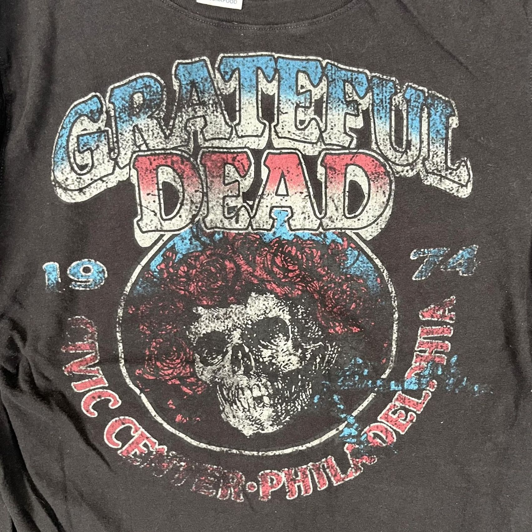 Junk Food Vintage Grateful Dead Long Sleeve T-Shirt Mens Small Black Junk Food 1974 Retro Graphic Print Logo Crew Neck Autumn Size US S / EU 44-46 / 1 - 2 Thumbnail