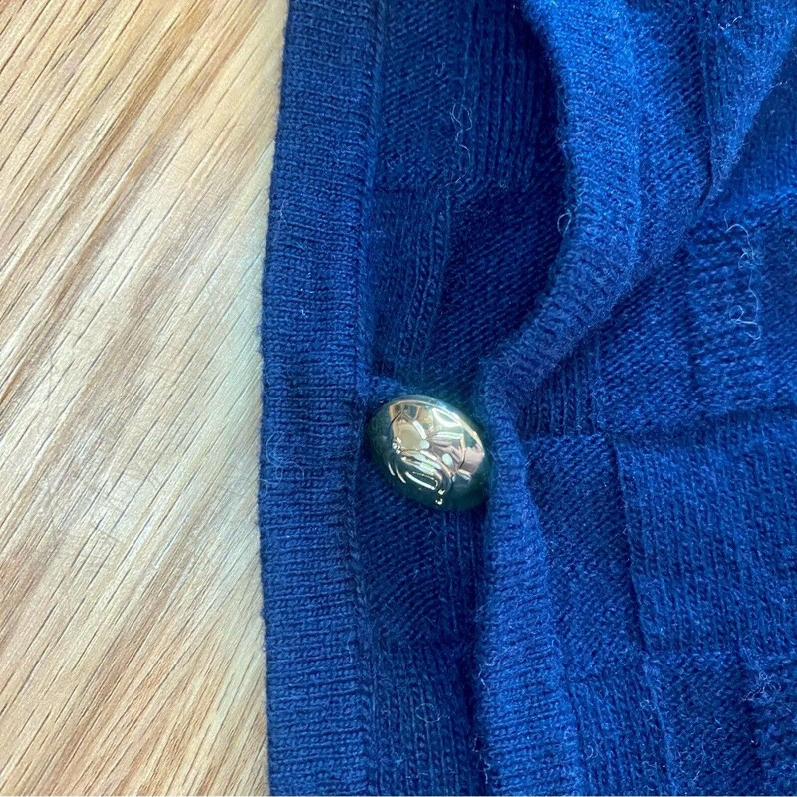 Other Draper James Blue Wool Cashmere Cardigan Womens Medium Large Size M / US 6-8 / IT 42-44 - 4 Thumbnail