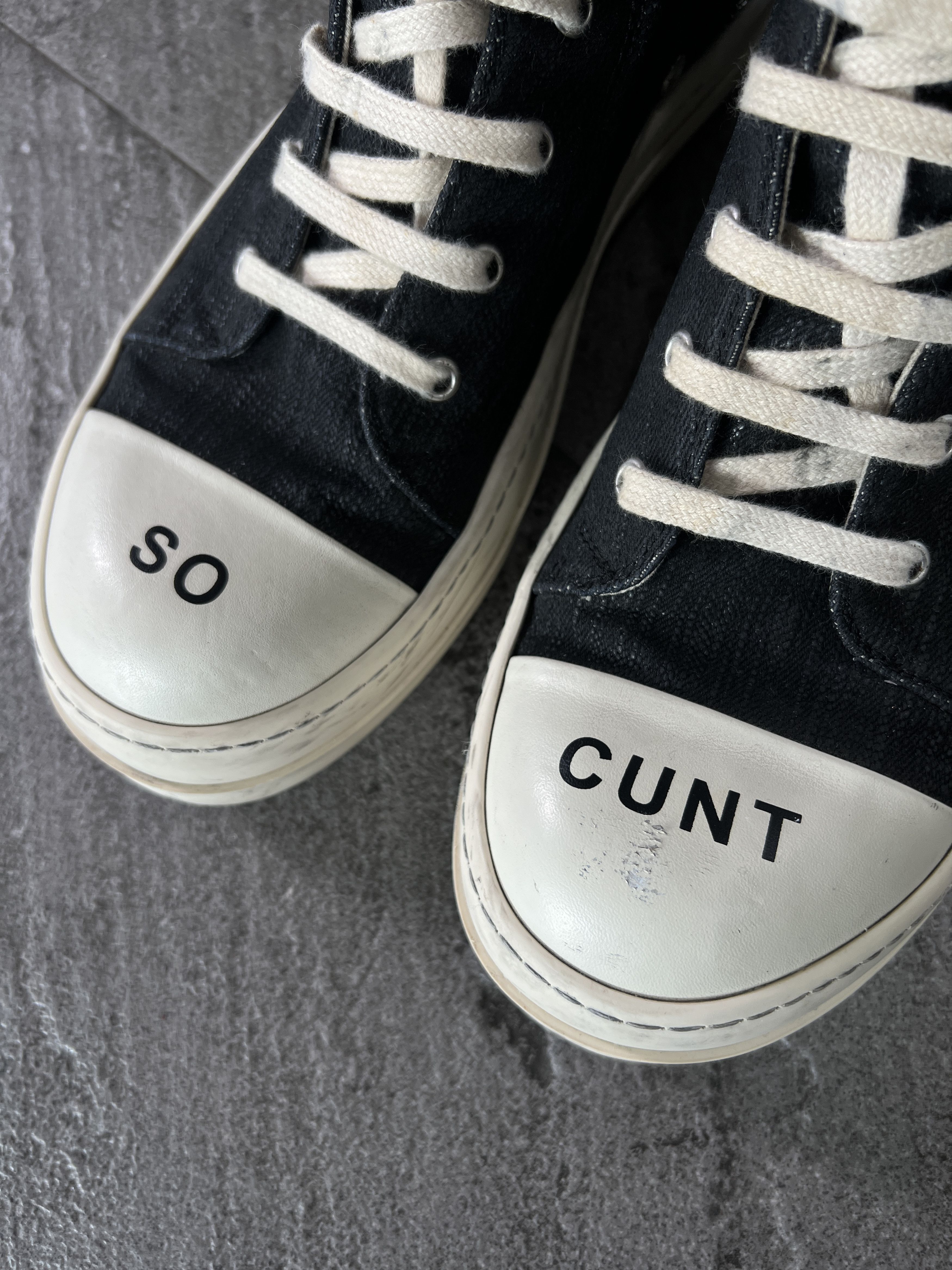 Rick Owens Drkshdw Rick Owens DRKSHDW “SO CUNT” Ramones High EU42 Size US 9 / EU 42 - 5 Thumbnail