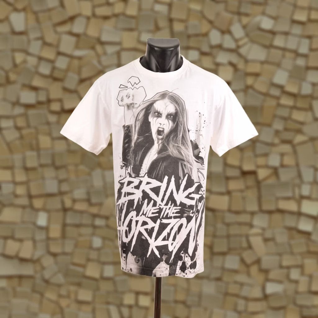 Bravado Bravado Bring Me the Horizon Vintage 2010 Rock Rocker T-Shirt Tee Size L Mens White 100% Cotton Short Sleeve Regular Shirt Size US L / EU 52-54 / 3 - 1 Thumbnail