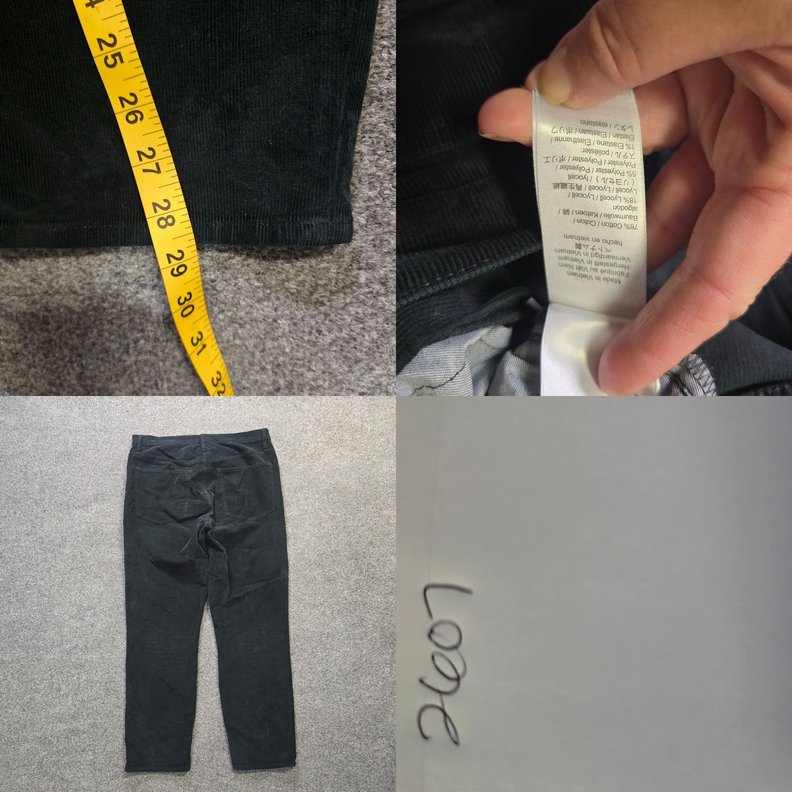 J.Crew J.CREW Pants Women Size 31 Black Corduroy Slim Straight Ankle Capsule Fall Spring Winter Casual Business Size 24" / US 00 / IT 34 - 8 Thumbnail