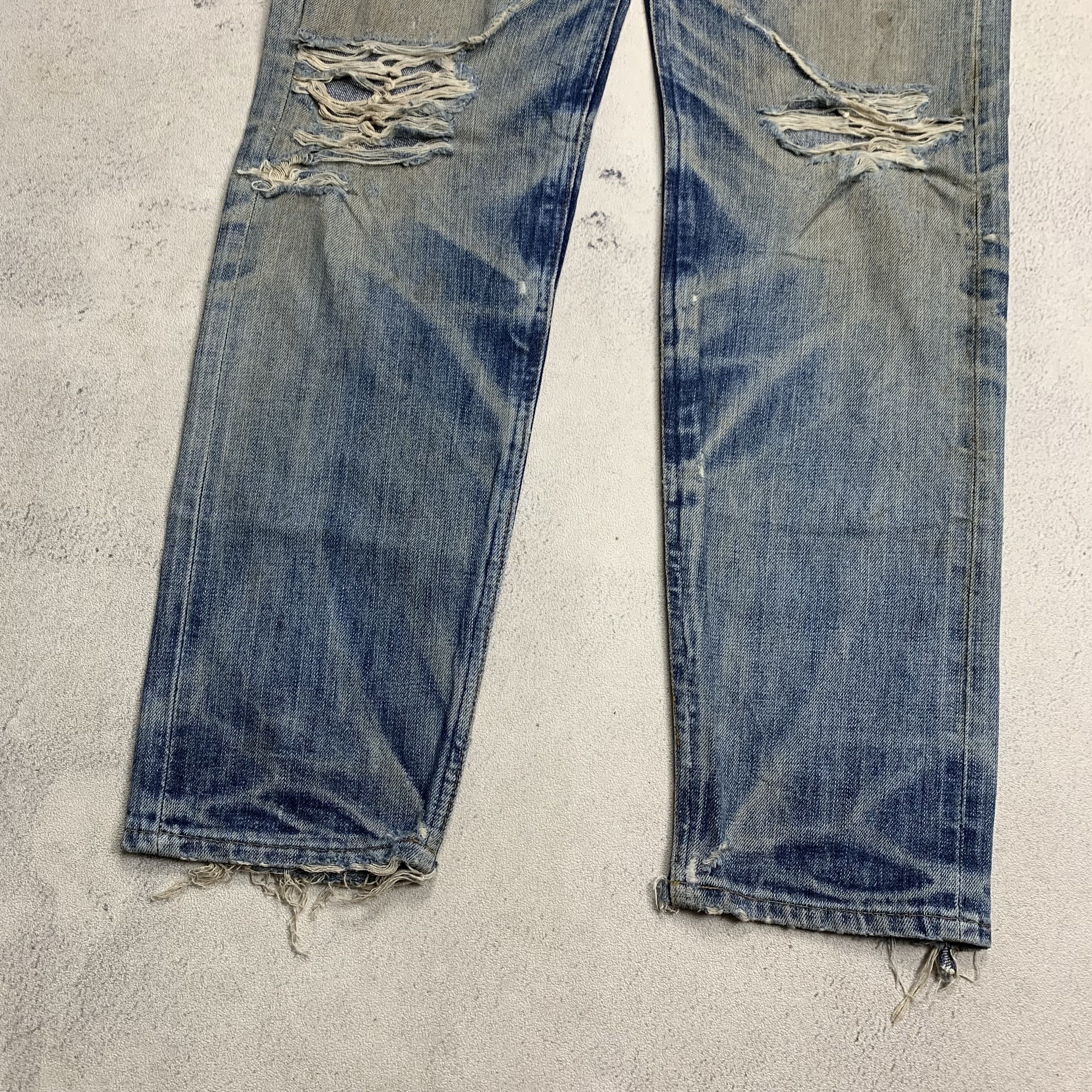 Levi's Vintage Levi's 501 Big E Selvedge Distressed Jeans Size US 27 - 3 Thumbnail