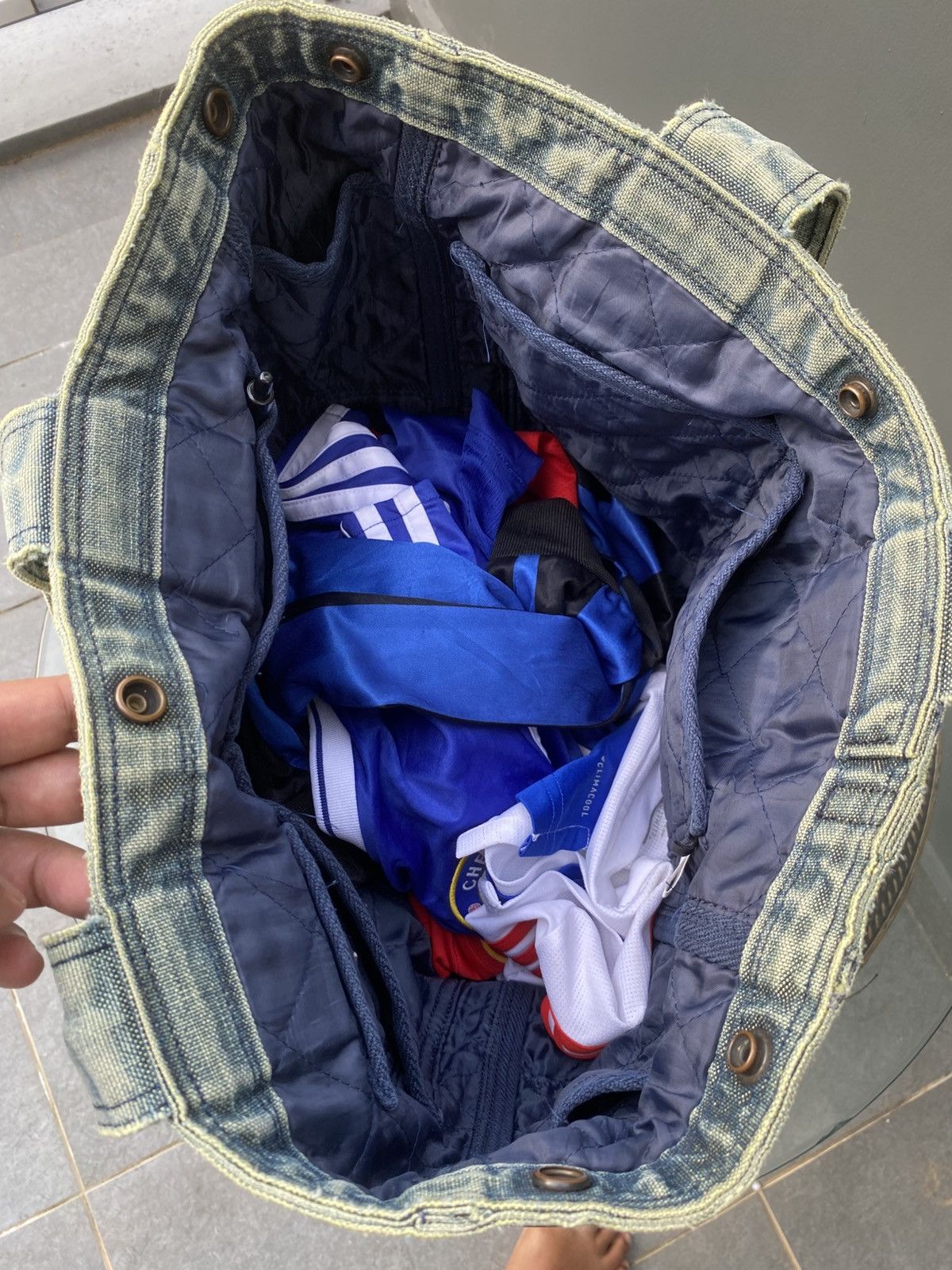 Porter × Vintage VTG PORTER DISTRESSED DENIM TOTE BAG Size ONE SIZE - 7 Thumbnail