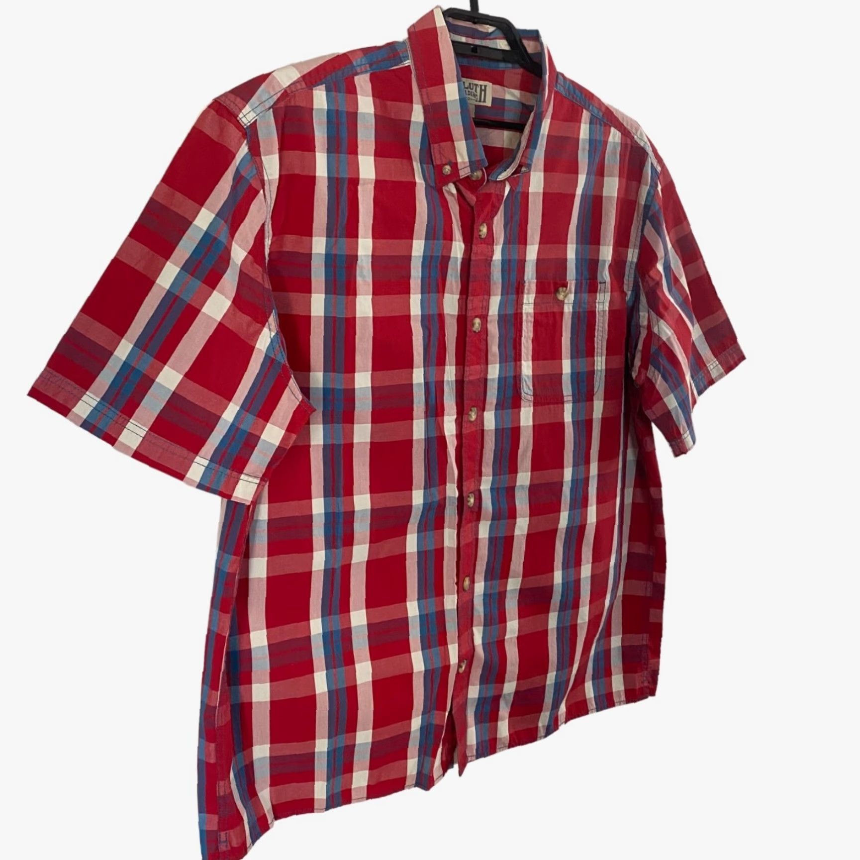 Duluth Trading Company Duluth Trading Co. Button Down Shirt Mens XL Red Plaid Short Sleeve Work Pocket Shirt Size US XL / EU 56 / 4 - 3 Thumbnail