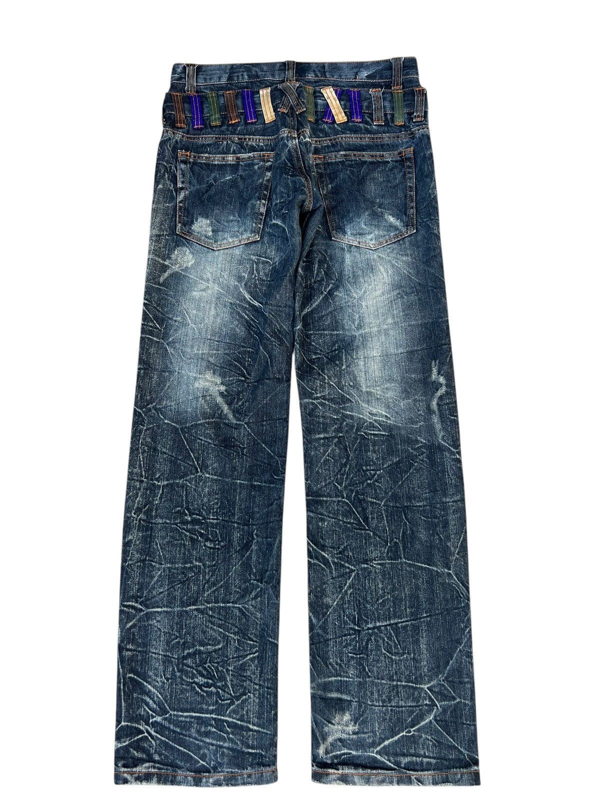14th Addiction Double Waist Nylaus Clothing Dirty Mud Discharge Denim Jeans Size US 30 / EU 46 - 14 Thumbnail