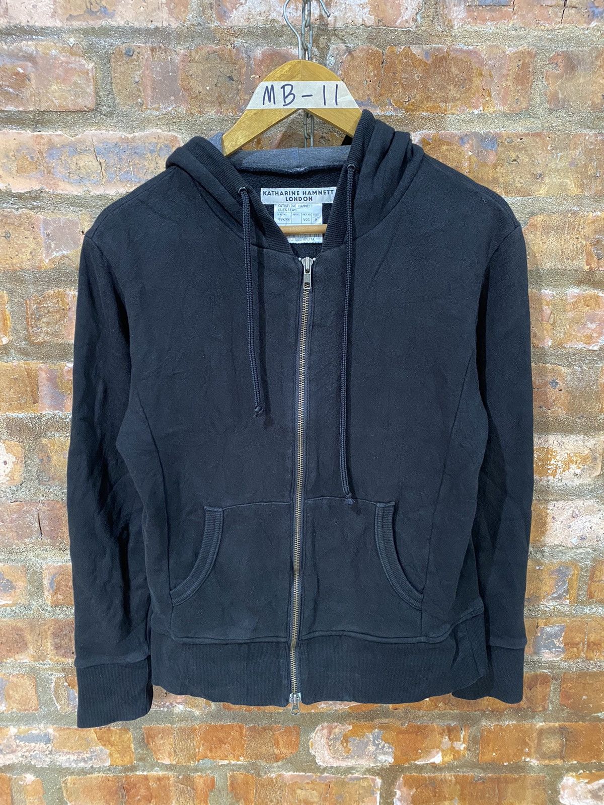 Katharine Hamnett London 2000s Super Black sweat hoodie Size US S / EU 44-46 / 1 - 2 Thumbnail