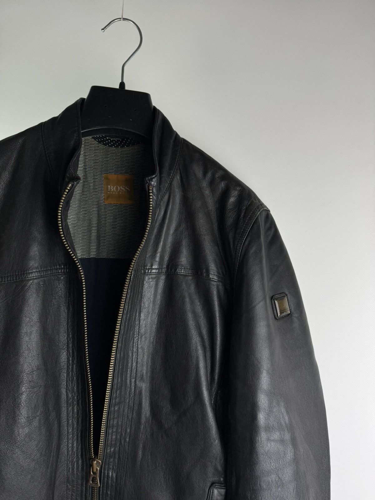 Hugo Boss Vintage 00s Hugo Boss Leather Jacket Black Size US S / EU 44-46 / 1 - 2 Thumbnail