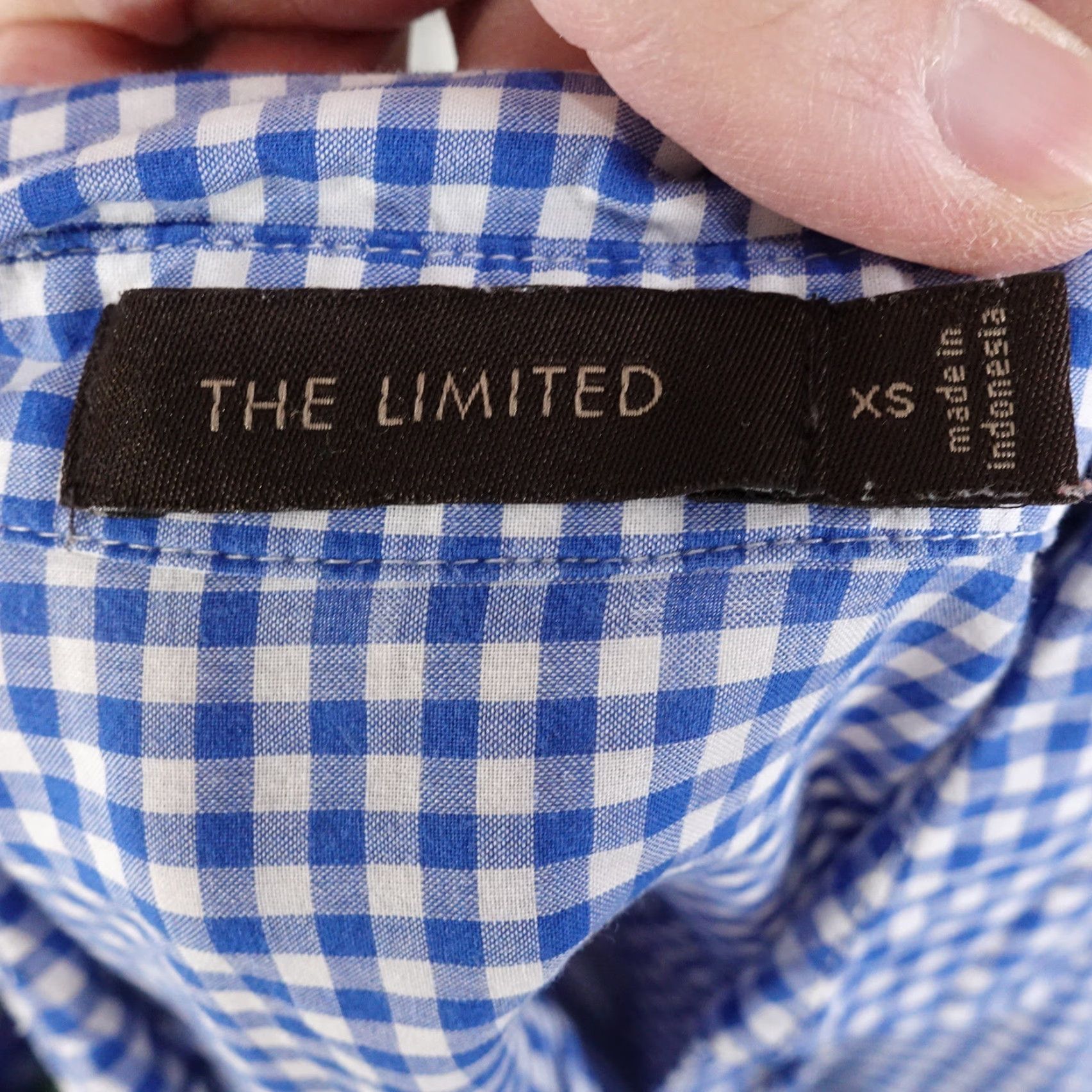 Vintage THE LIMITED Blue Gingham Check Button-Up Shirt Womens XS Long Sleeve Casual Size XS / US 0-2 / IT 36-38 - 8 Thumbnail