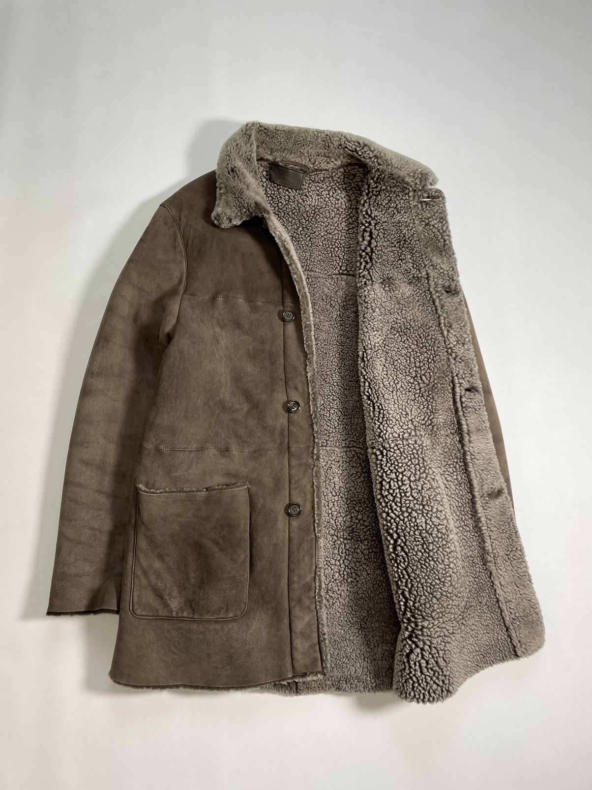 Prada A/W 07 Brown Shearling Overcoat Size US M / EU 48-50 / 2 - 11 Thumbnail