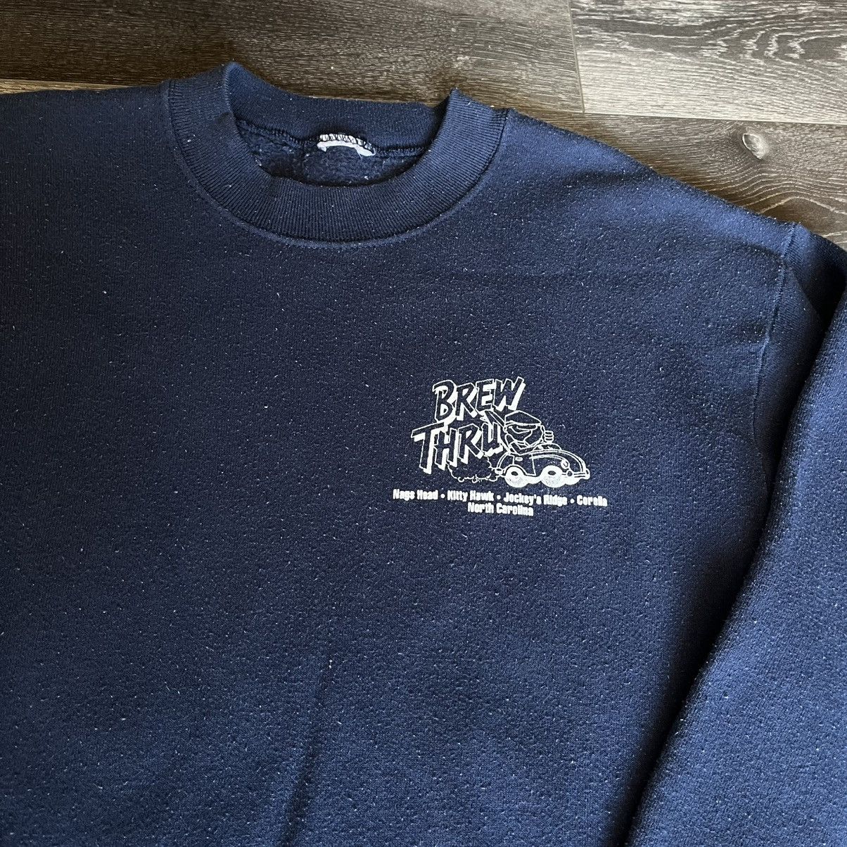 Band Tees × Vintage Vintage 1990s Brew Thru Outer Banks NC Crewneck Sweatshirt Size US M / EU 48-50 / 2 - 6 Thumbnail