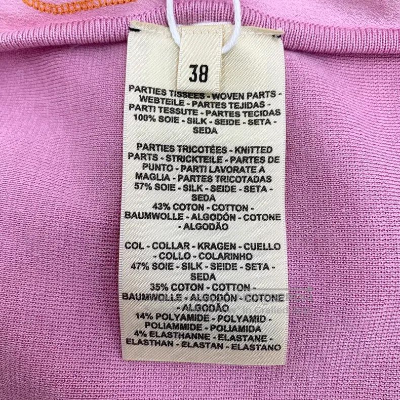Hermes Hermes Pink Striped Pig Nose Print Silk Round Neck Short S Size XS / US 0-2 / IT 36-38 - 6 Thumbnail