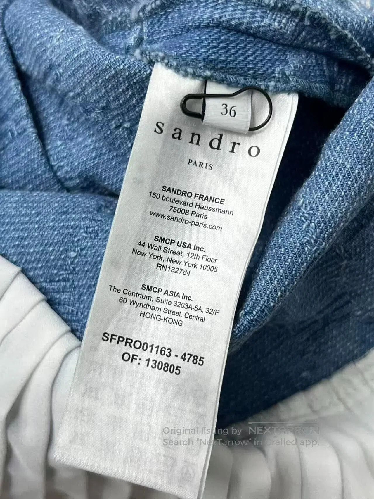 Sandro Pleated Denim Dress with Belt. Size XS / US 0-2 / IT 36-38 - 4 Thumbnail