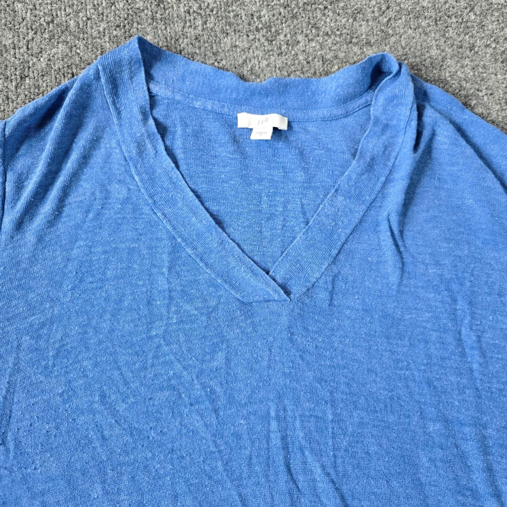 J. Jill J Jill Tunic Blouse Womens XL Blue Linen Knit 3/4 Sleeve Casual Beachy Shirt Modern Classic Womens Size XL / US 12-14 / IT 48-50 - 2 Thumbnail