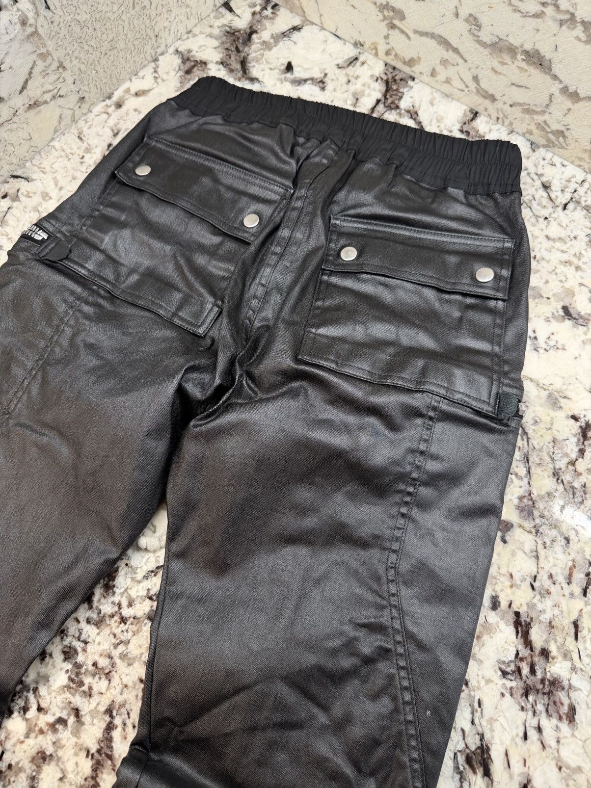 Rick Owens Rick Owens Bauhaus Black Wax Leather Cargo Zip Pants Size US 28 / EU 44 - 7 Thumbnail