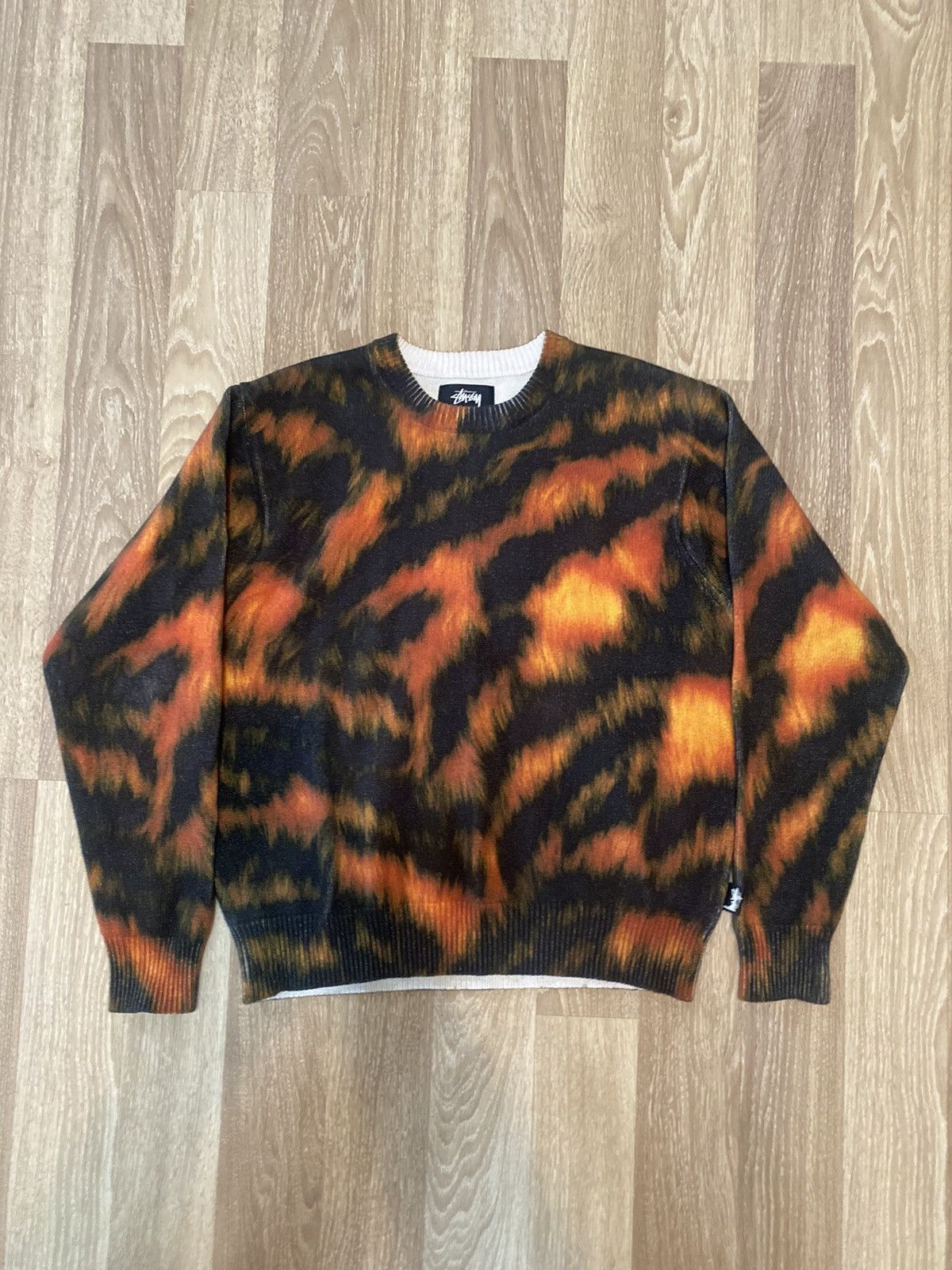 Stussy knit fur tiger print