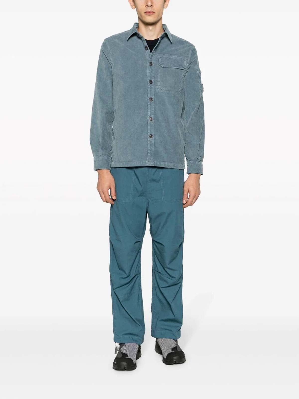 o1y1224 Solid Color Shirt in Pastel Blue