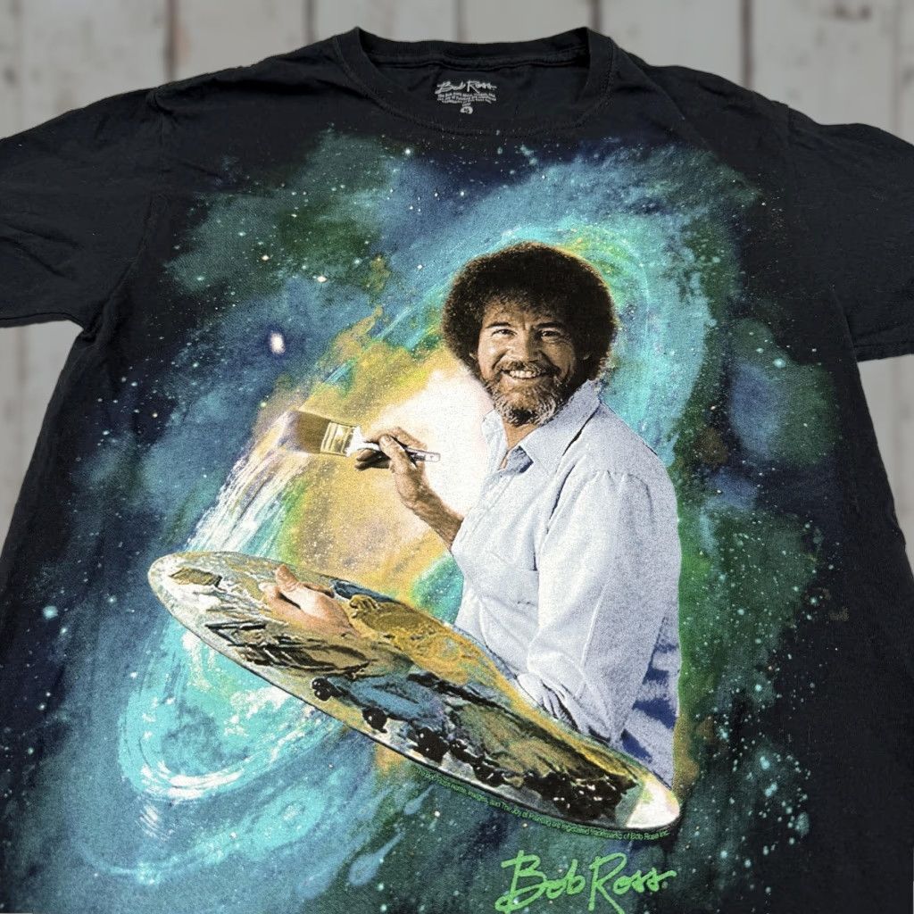 Vintage Bob Ross Shirt Mens Small Black Galaxy Space Painter Graphic T-Shirt Tee Size US S / EU 44-46 / 1 - 1 Thumbnail