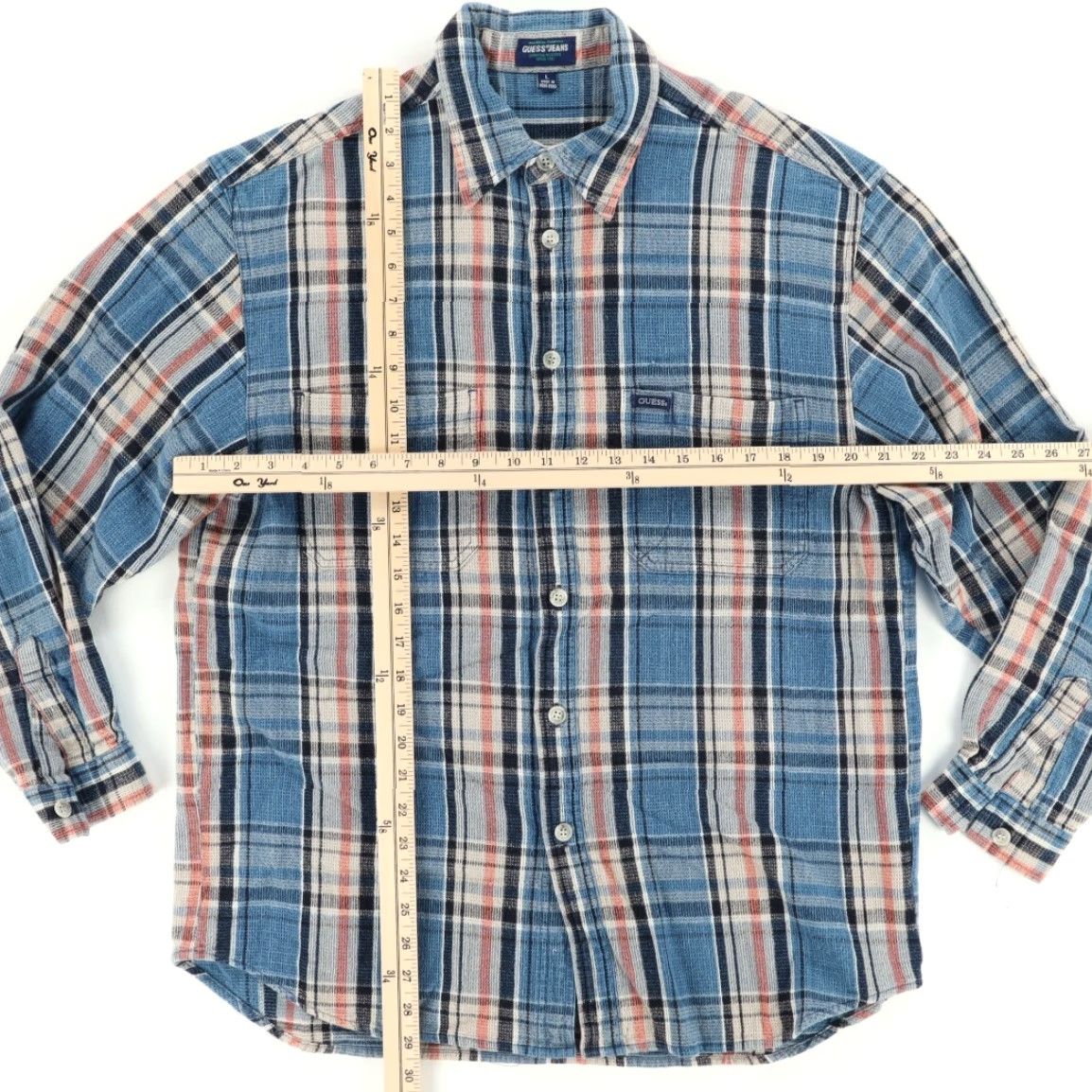 Gap Gap Shirt Men's L Gauze Flannel Plaid Cotton Long Sleeve Button Up Shirt Size US L / EU 52-54 / 3 - 3 Thumbnail