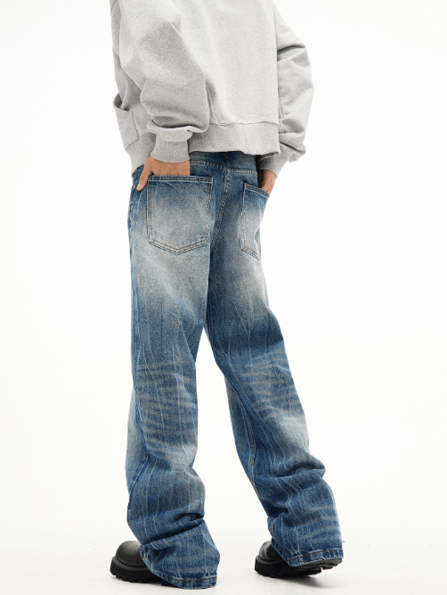 Japanese Brand × Jean Trendy lightning pattern washed retro cleanfit flared jeans Size US 32 / EU 48 - 5 Thumbnail