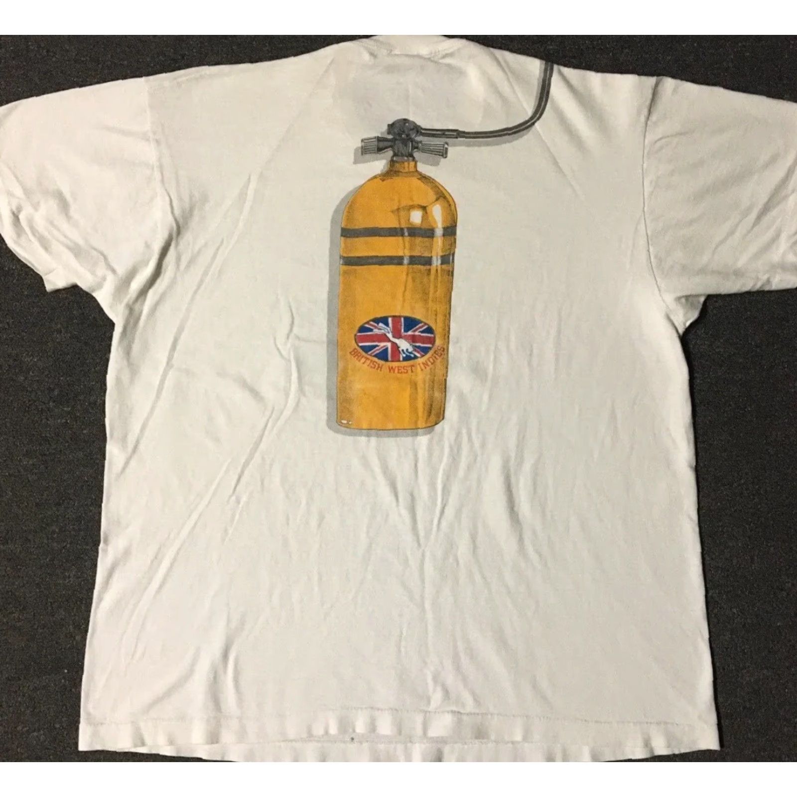 Vintage VINTAGE Cayman Islands Faded All Over Print Shirt XL Short Sleeve Navy White Striped 90s Surf Grunge USA Mens T-Shirt Size US XL / EU 56 / 4 - 2 Thumbnail